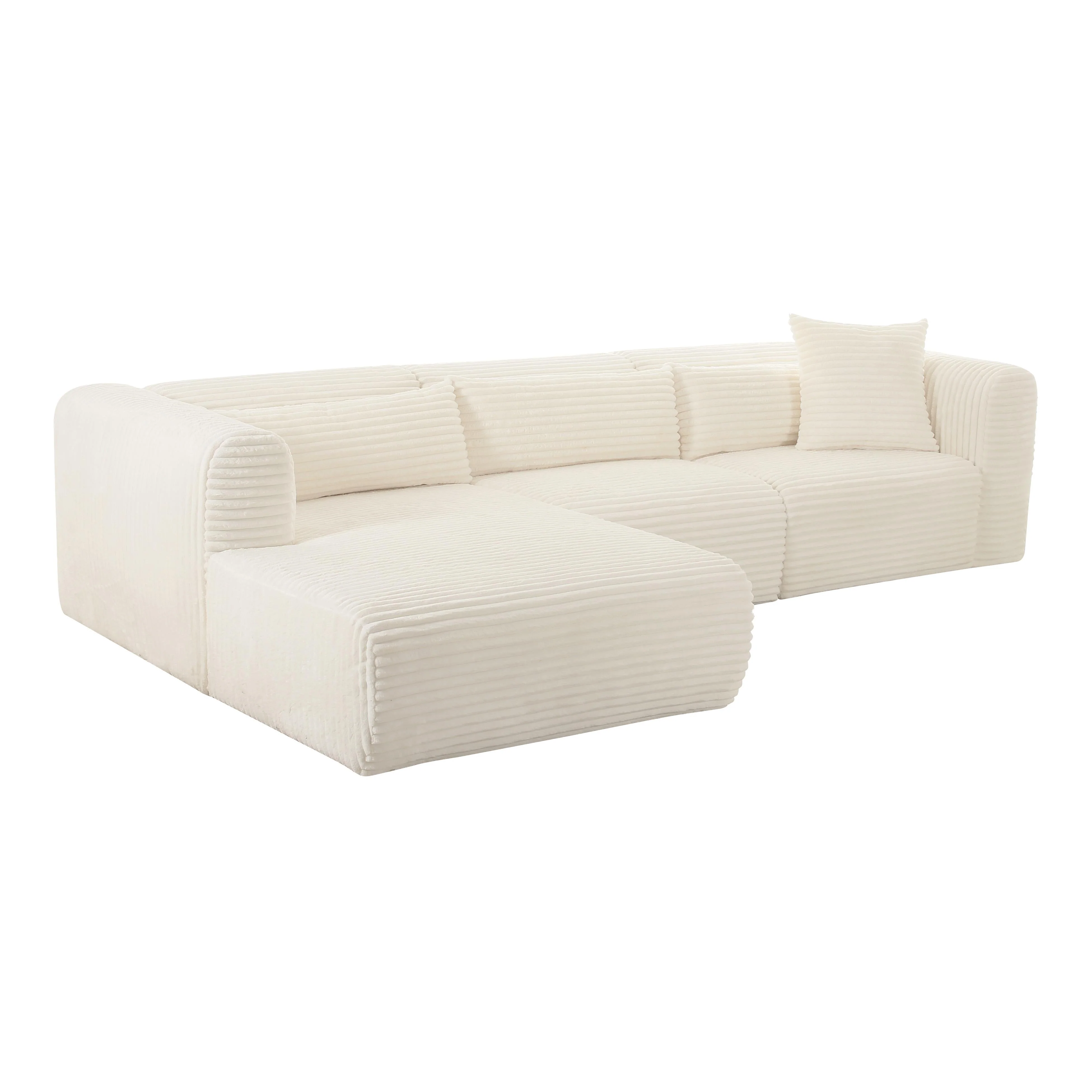 Tarra Fluffy Oversized Corduroy Modular Sectional - Image 7