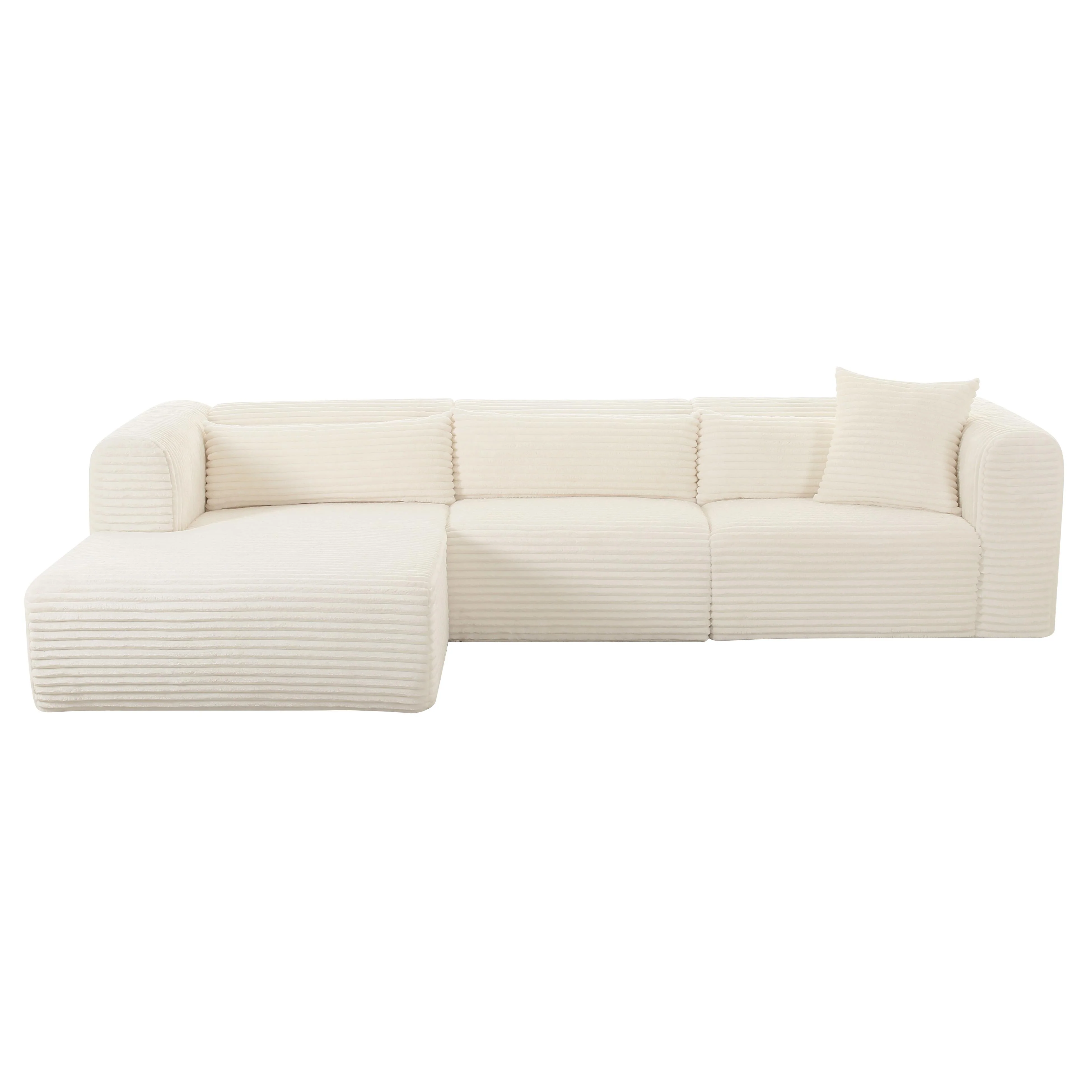 Tarra Fluffy Oversized Corduroy Modular Sectional - Image 9