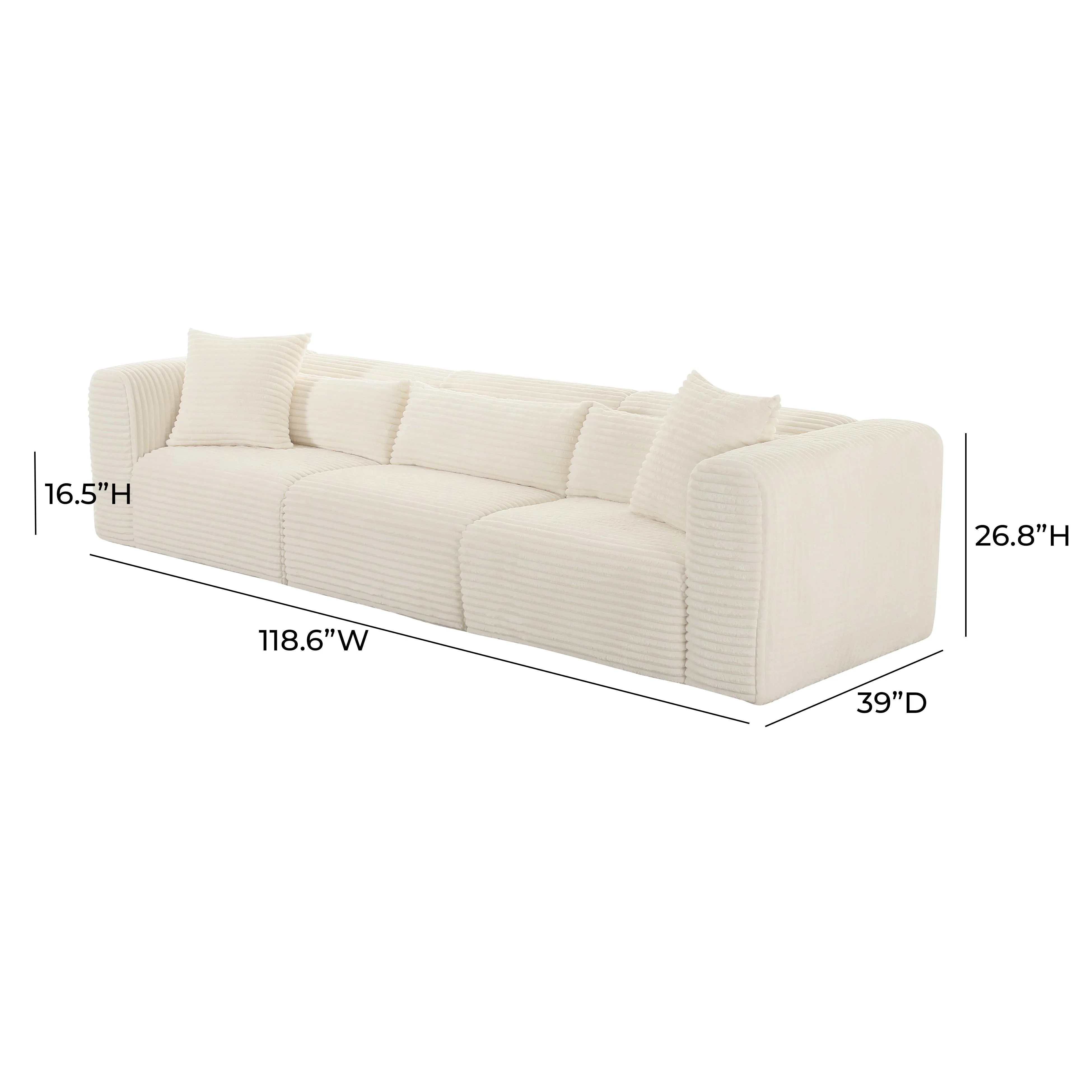 Tarra Fluffy Oversized Corduroy Modular Sofa - Image 6