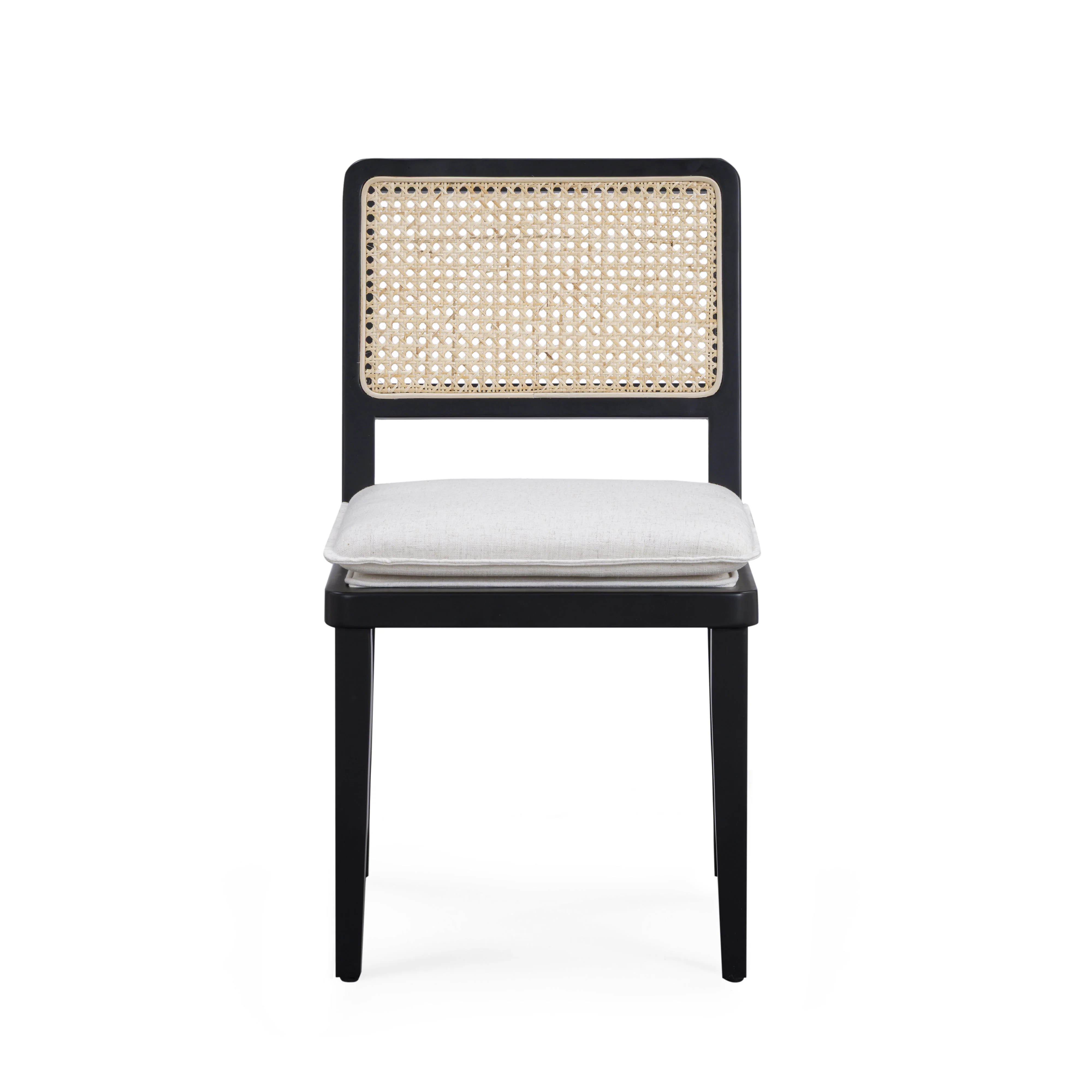 Tassina Cream Upcycled Performance Linen Dining Chair - Image 2