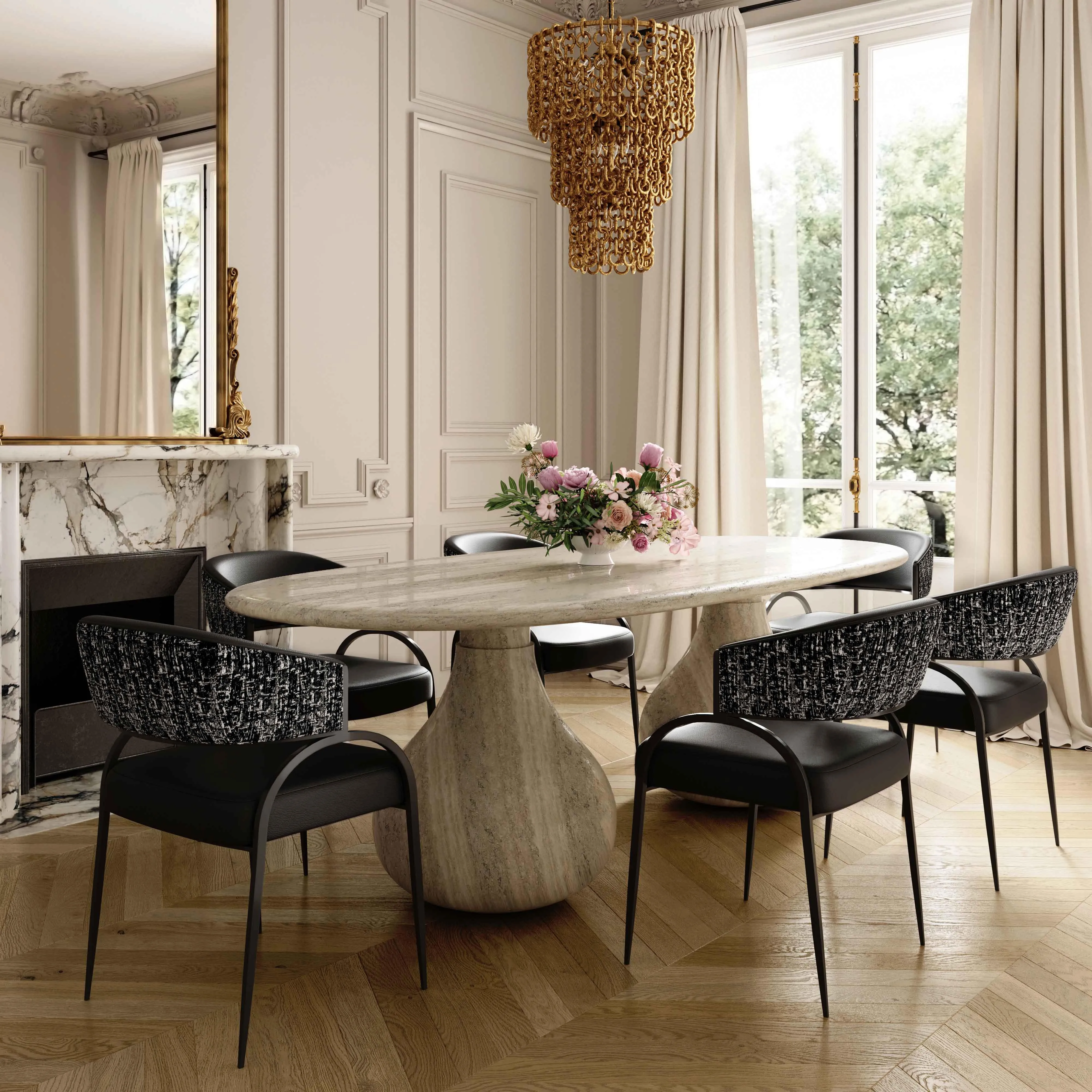 Tatum Vegan Leather 2-Tone Dining Chair - Image 10