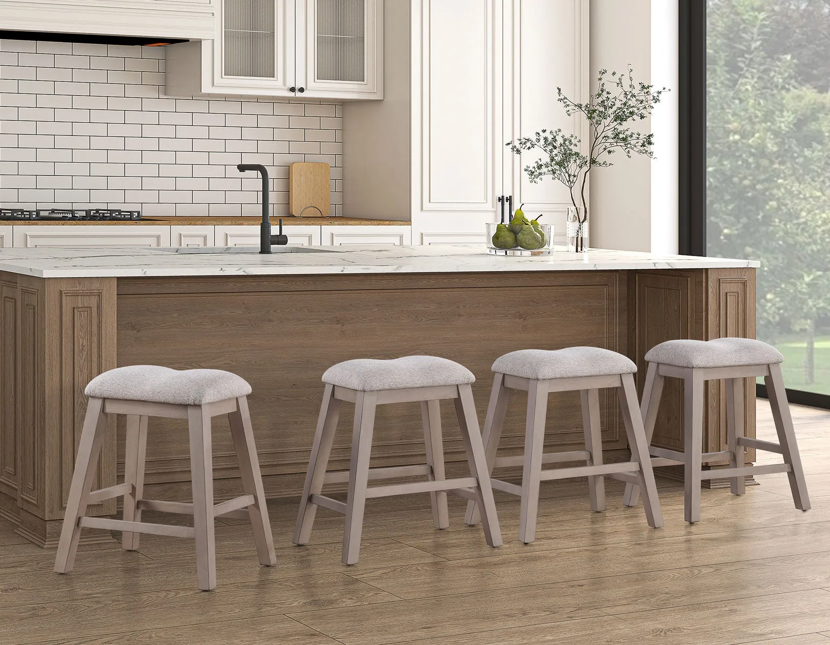Taylor Tan/Gray 24″ Backless Counter Stool, Set of 2 - Image 6