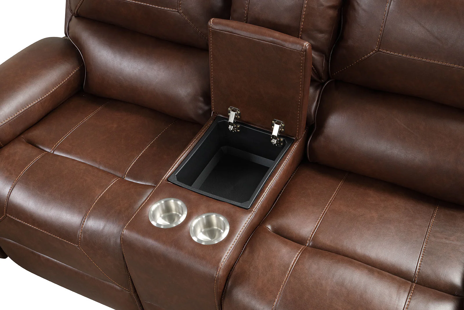 Tepic Brown Leatherette Living Room Set - Image 4