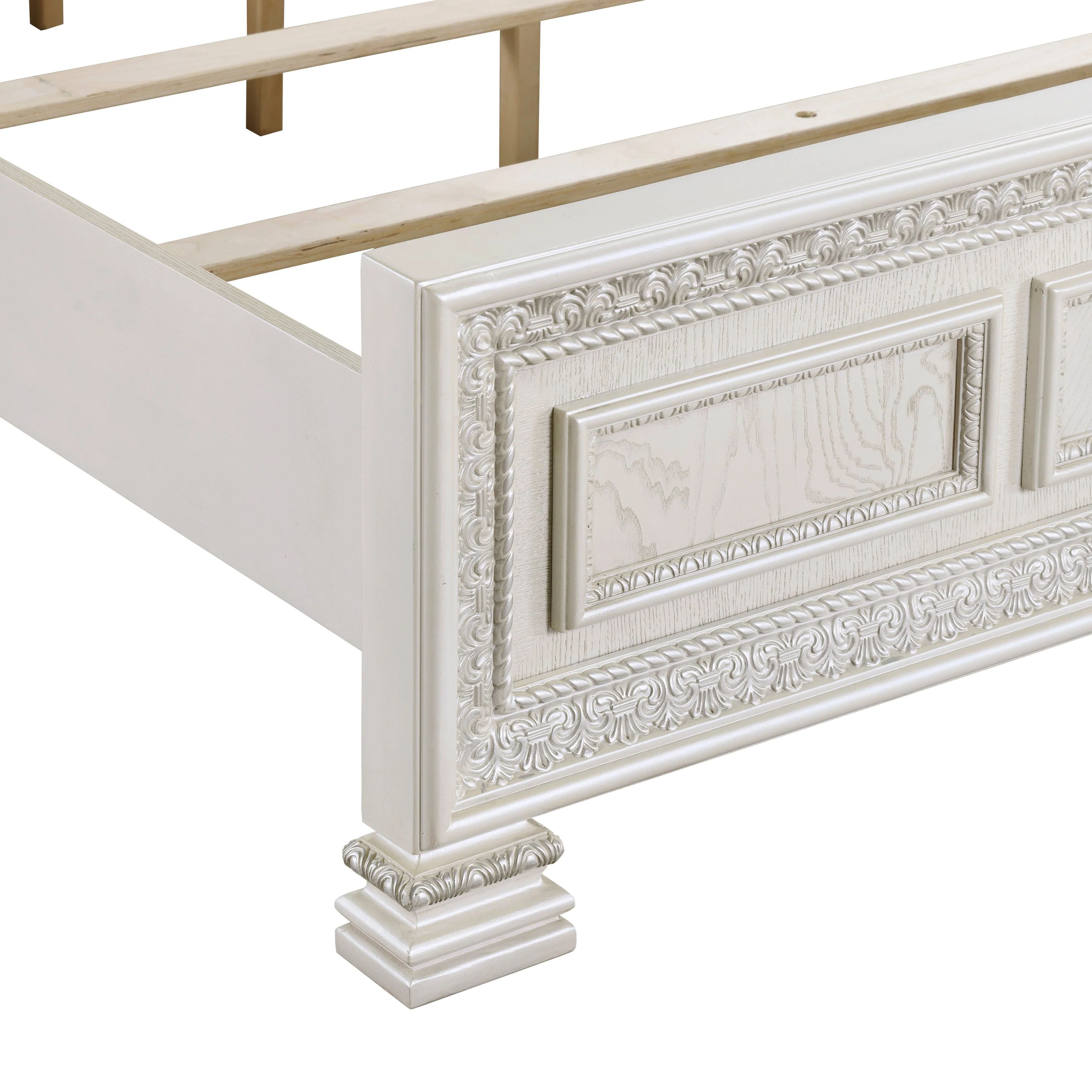Theodora Pearl White King Panel Bed - Image 7