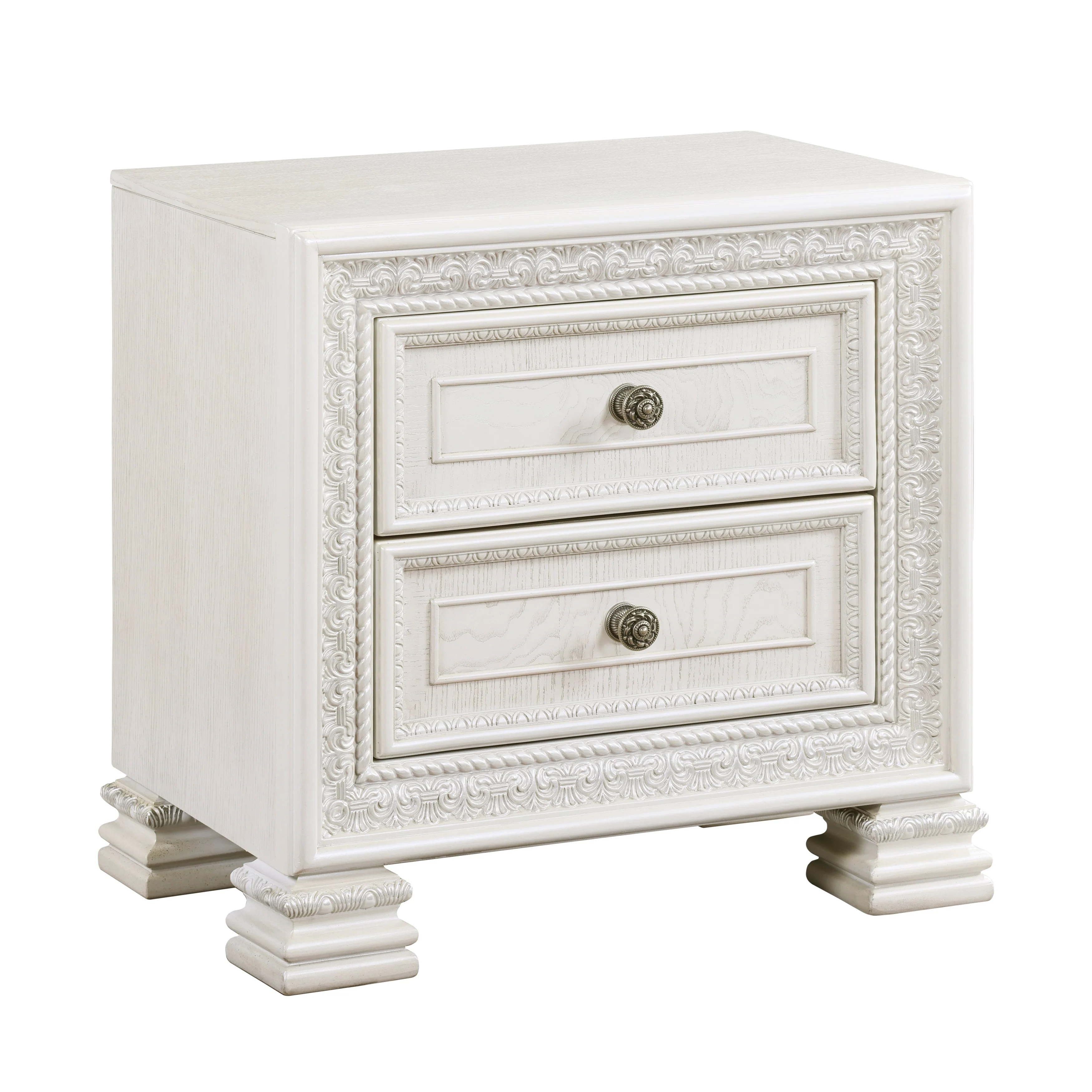 Theodora Pearl White Panel Bedroom Set - Image 12