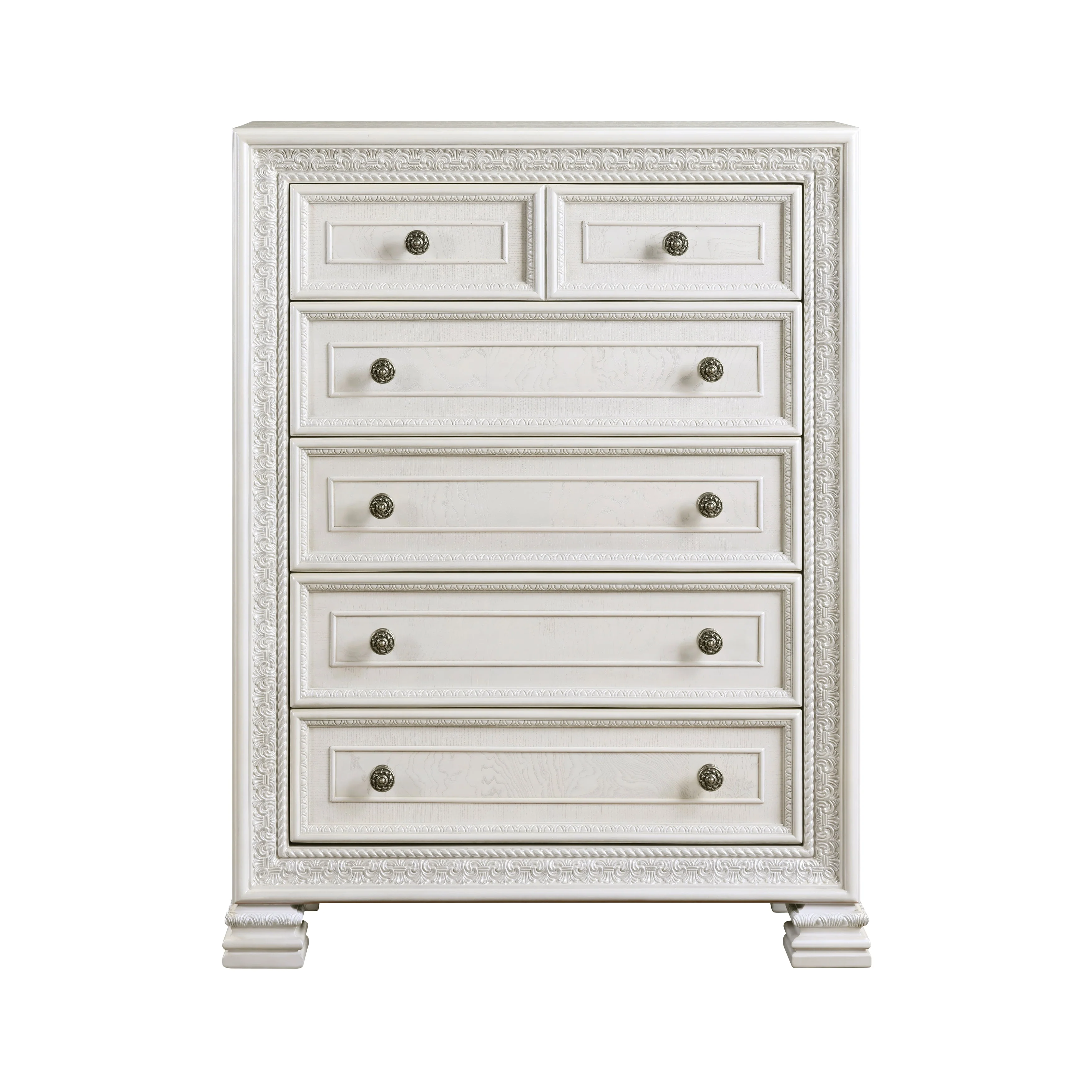 Theodora Pearl White Panel Bedroom Set - Image 14