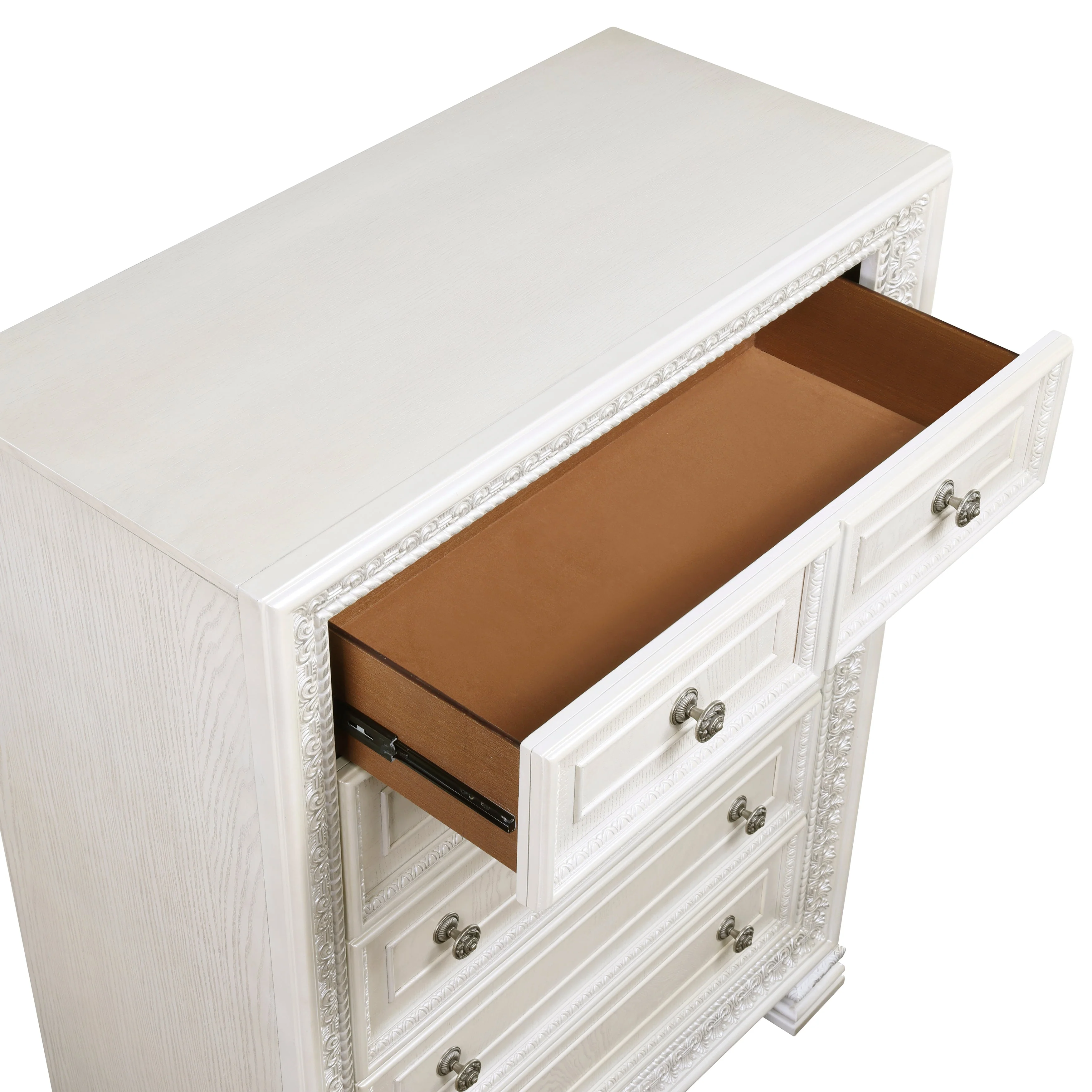 Theodora Pearl White Panel Bedroom Set - Image 17