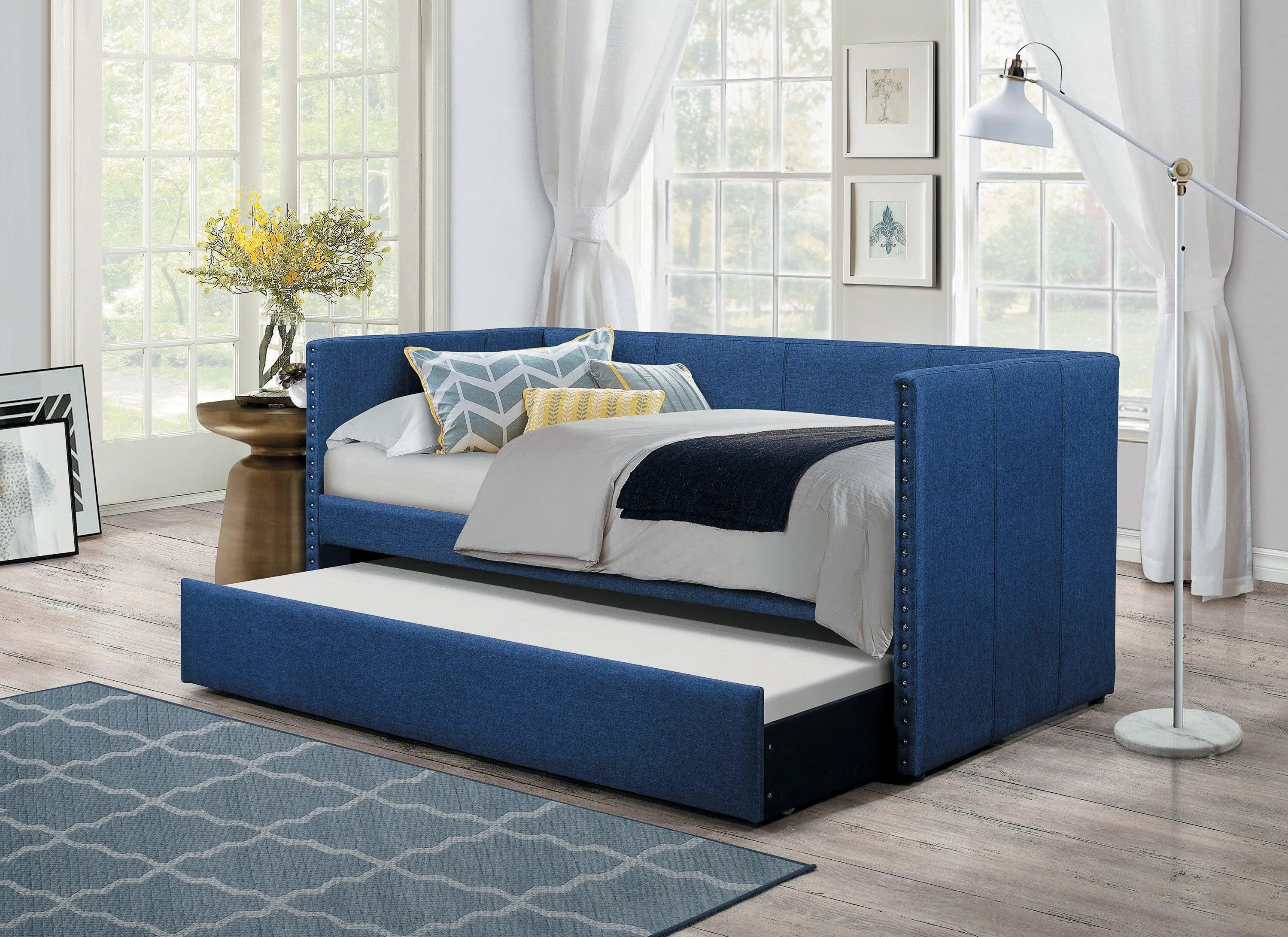 Therese Blue Daybed with Trundle - Image 2