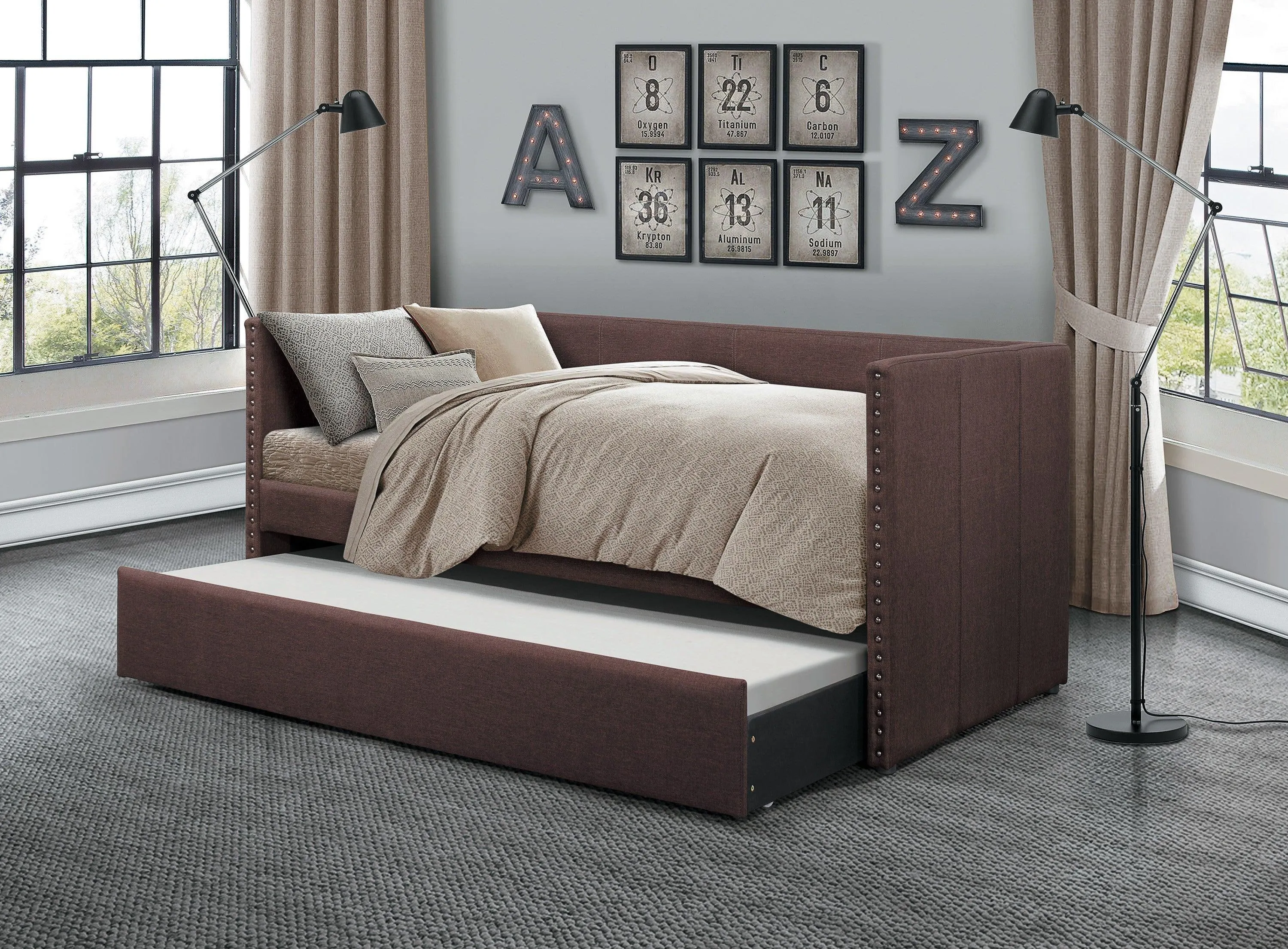 Therese Chocolate Daybed with Trundle - Image 2