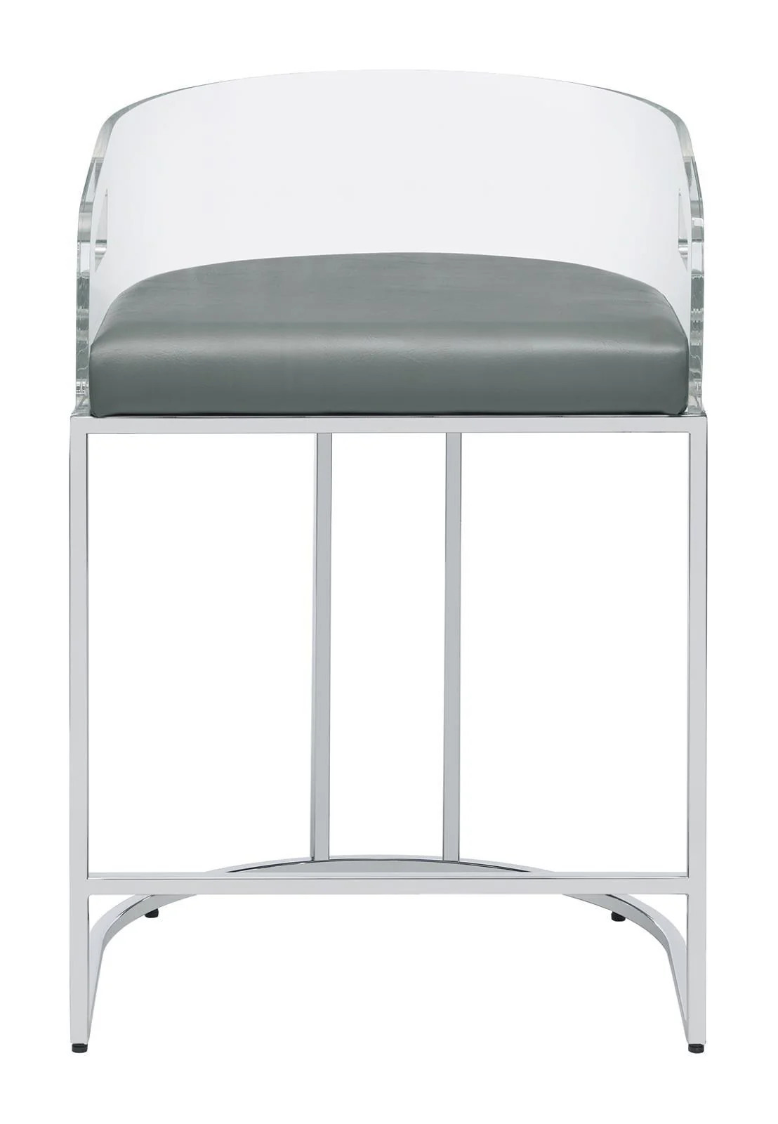 Thermosolis Gray/Chrome Acrylic Back Counter Height Stools, Set of 2 - Image 3