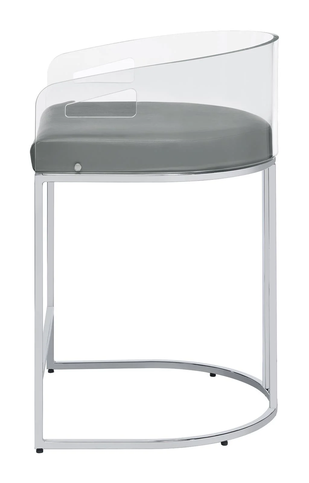 Thermosolis Gray/Chrome Acrylic Back Counter Height Stools, Set of 2 - Image 4