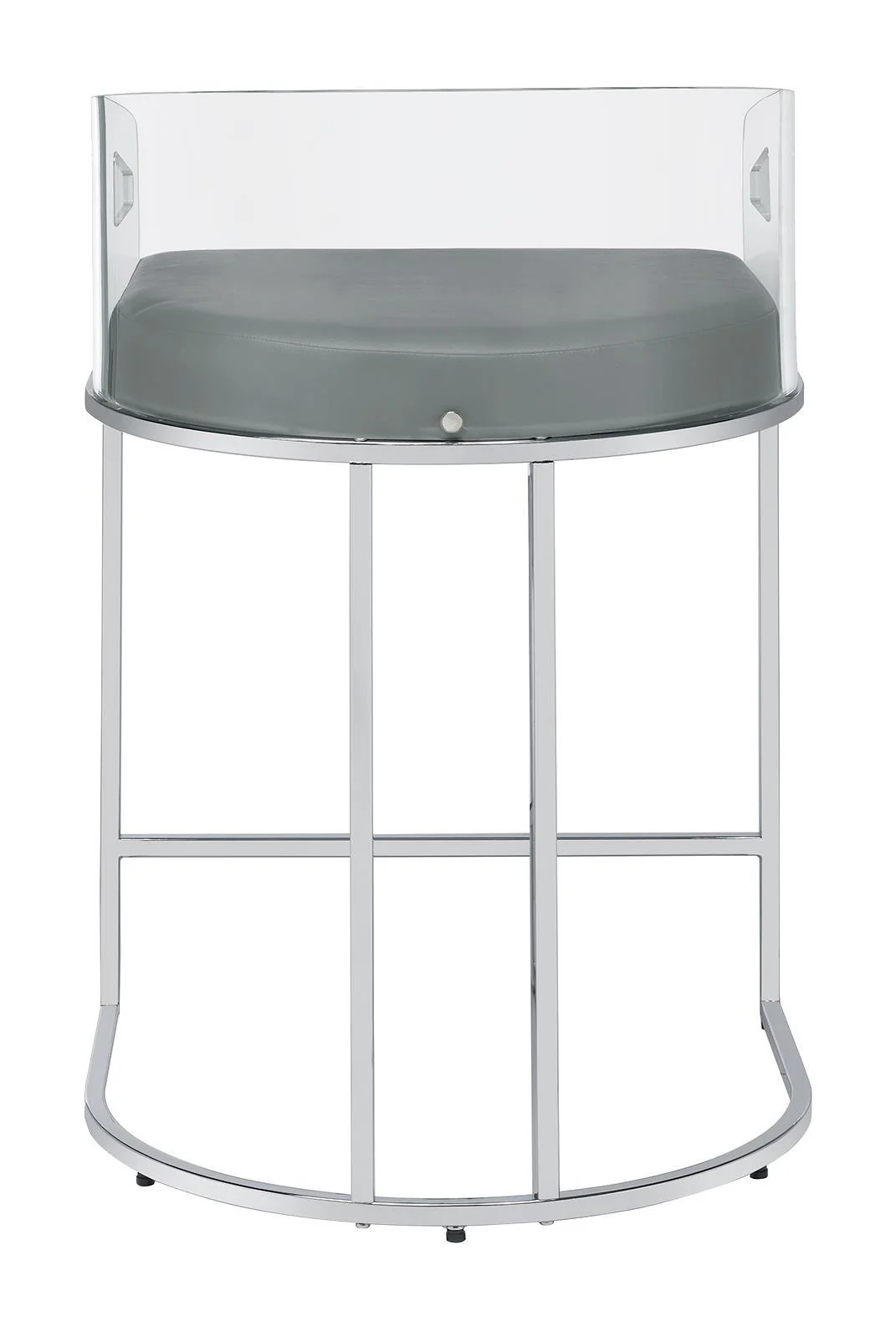 Thermosolis Gray/Chrome Acrylic Back Counter Height Stools, Set of 2 - Image 7