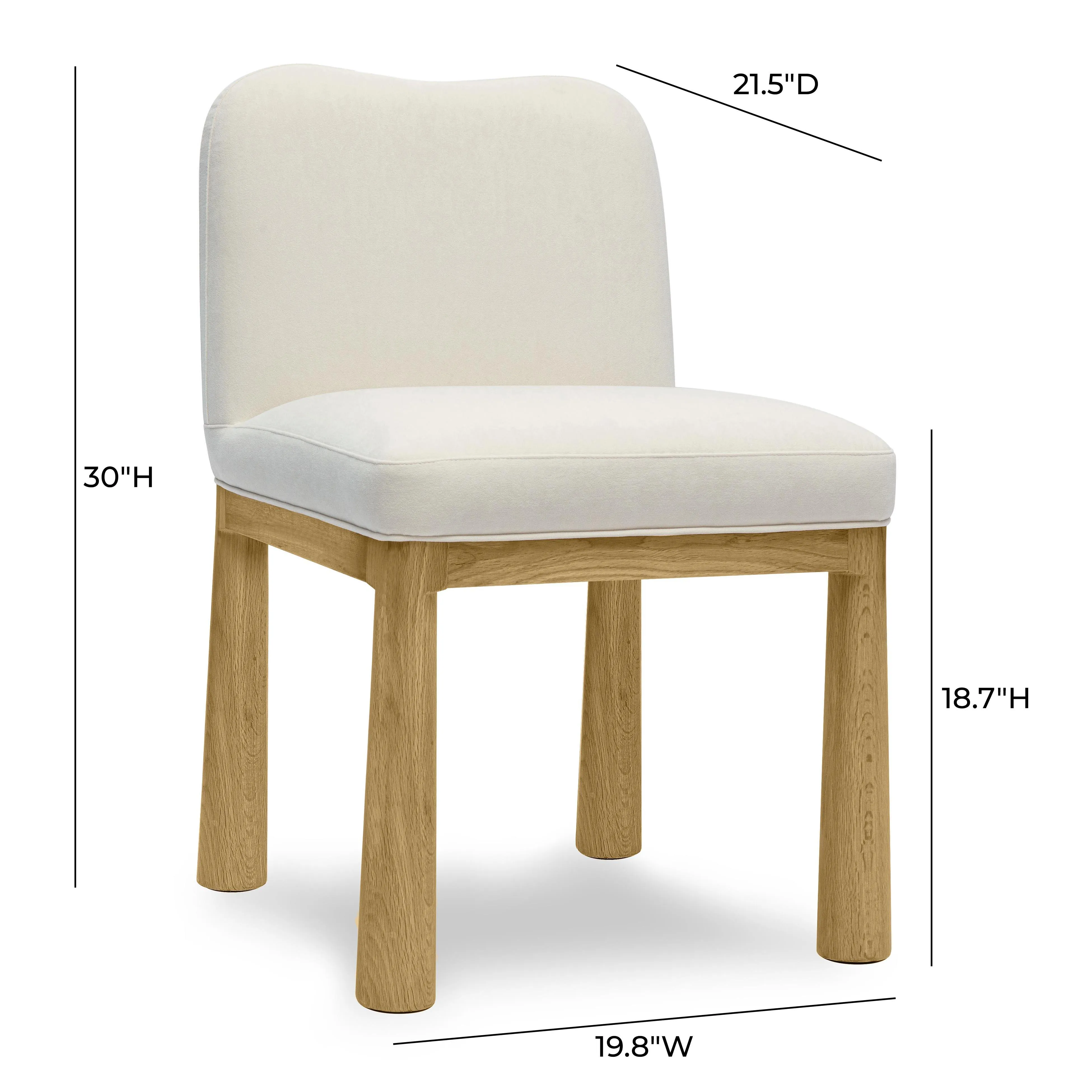 Tiara Performance Velvet and Oak Dining Chair - Image 13