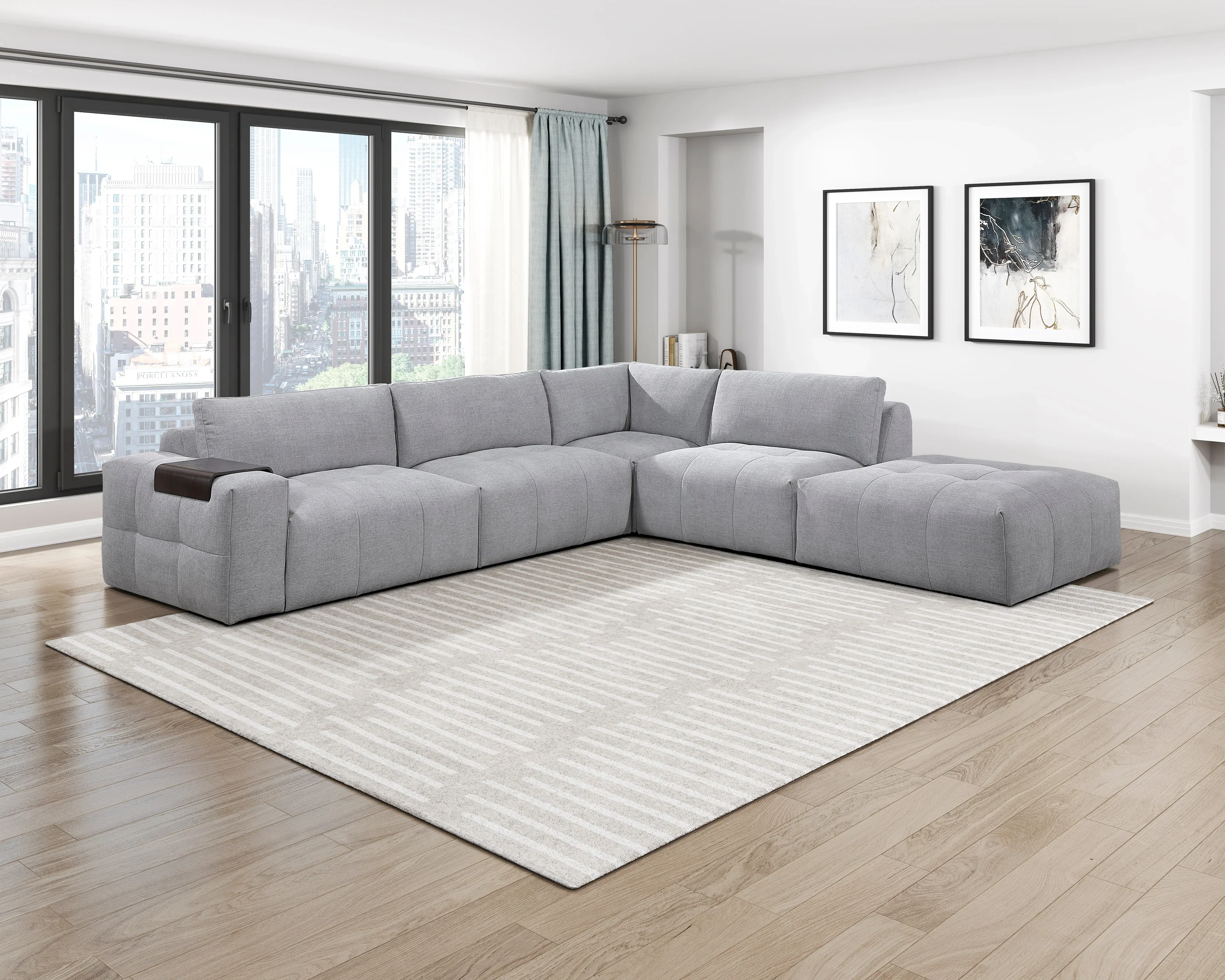 Tidal Gray Armless Chair - Image 12