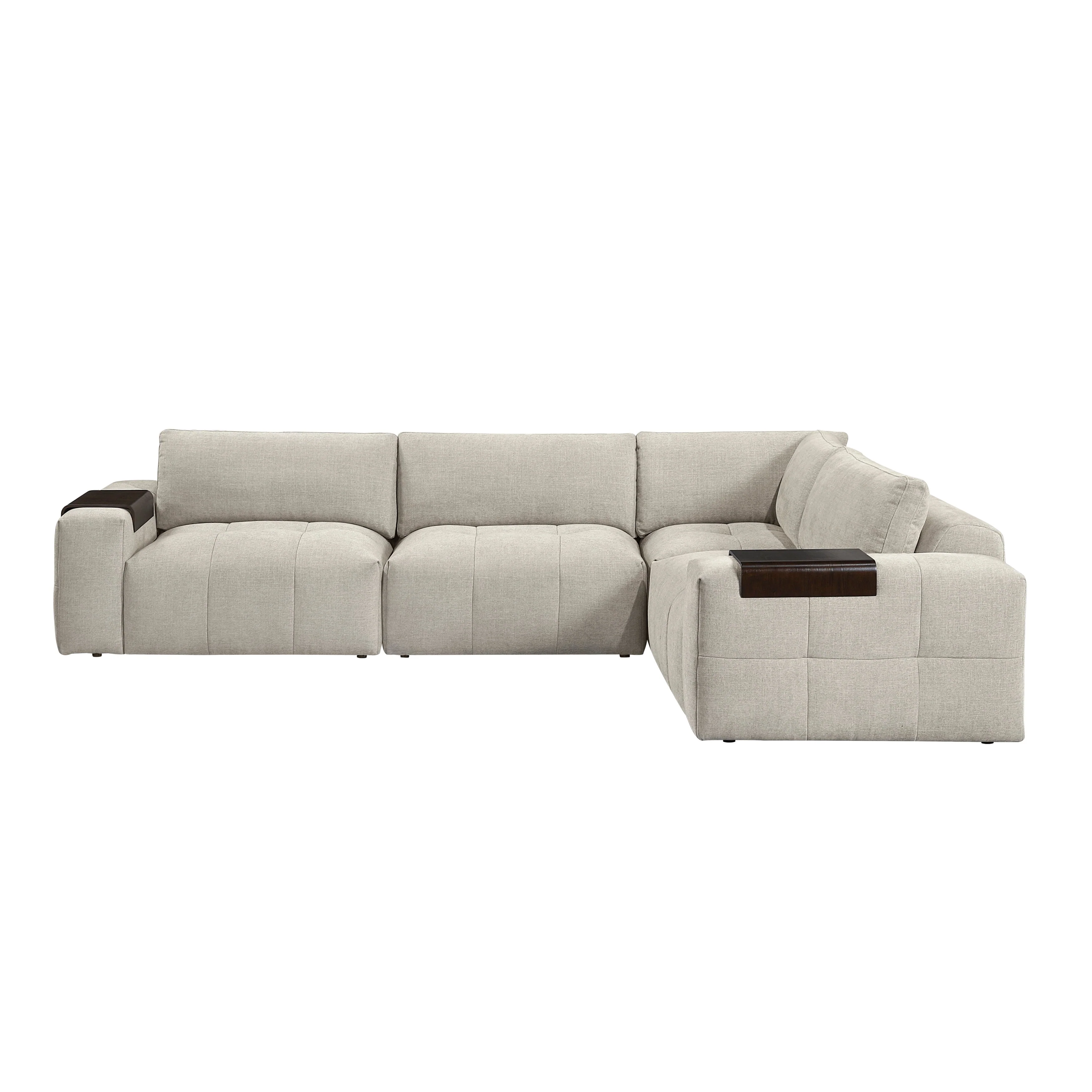 Tidal Taupe 4-Piece Modular Sectional with Ottoman - Image 21