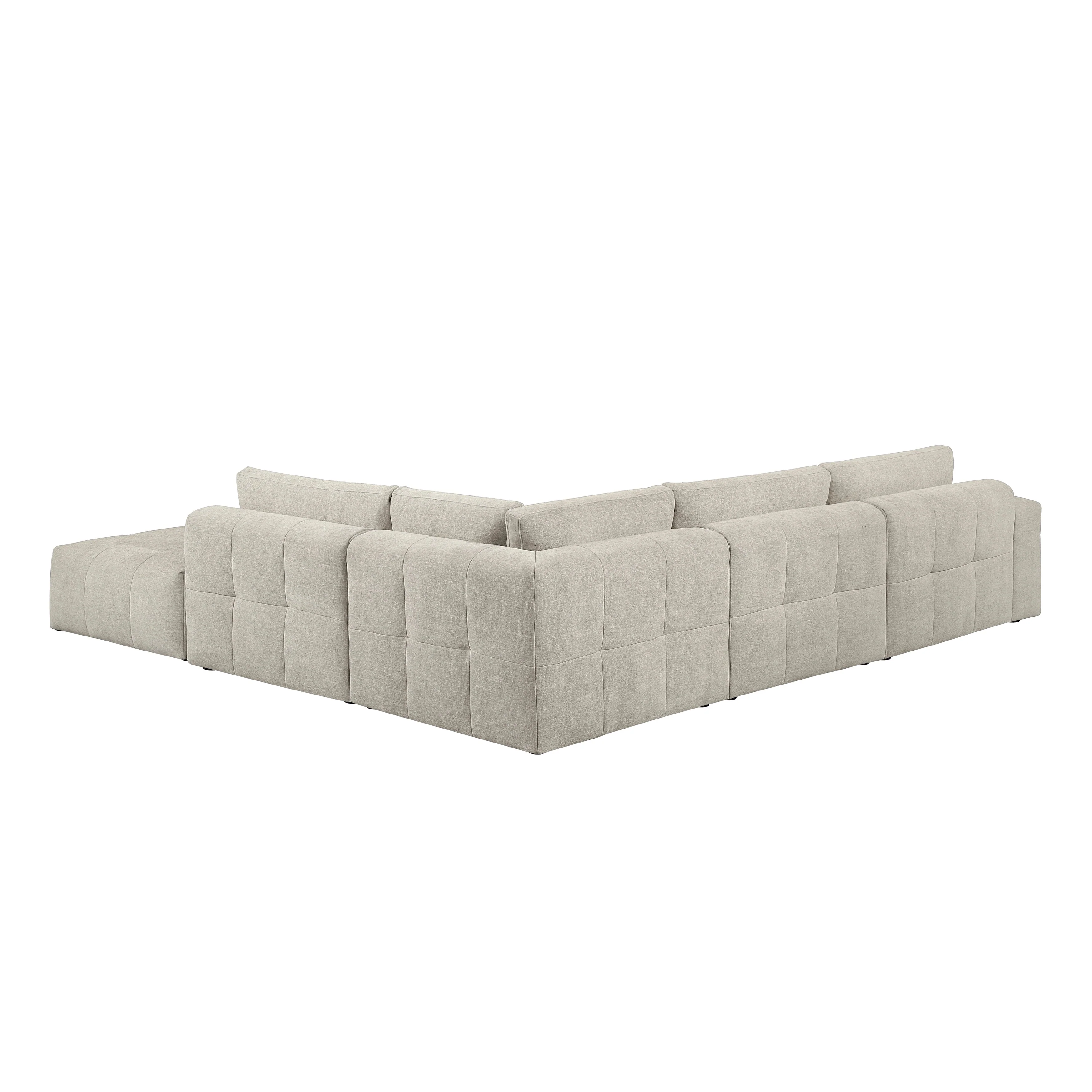 Tidal Taupe 5-Piece Modular Sectional with Ottoman - Image 4