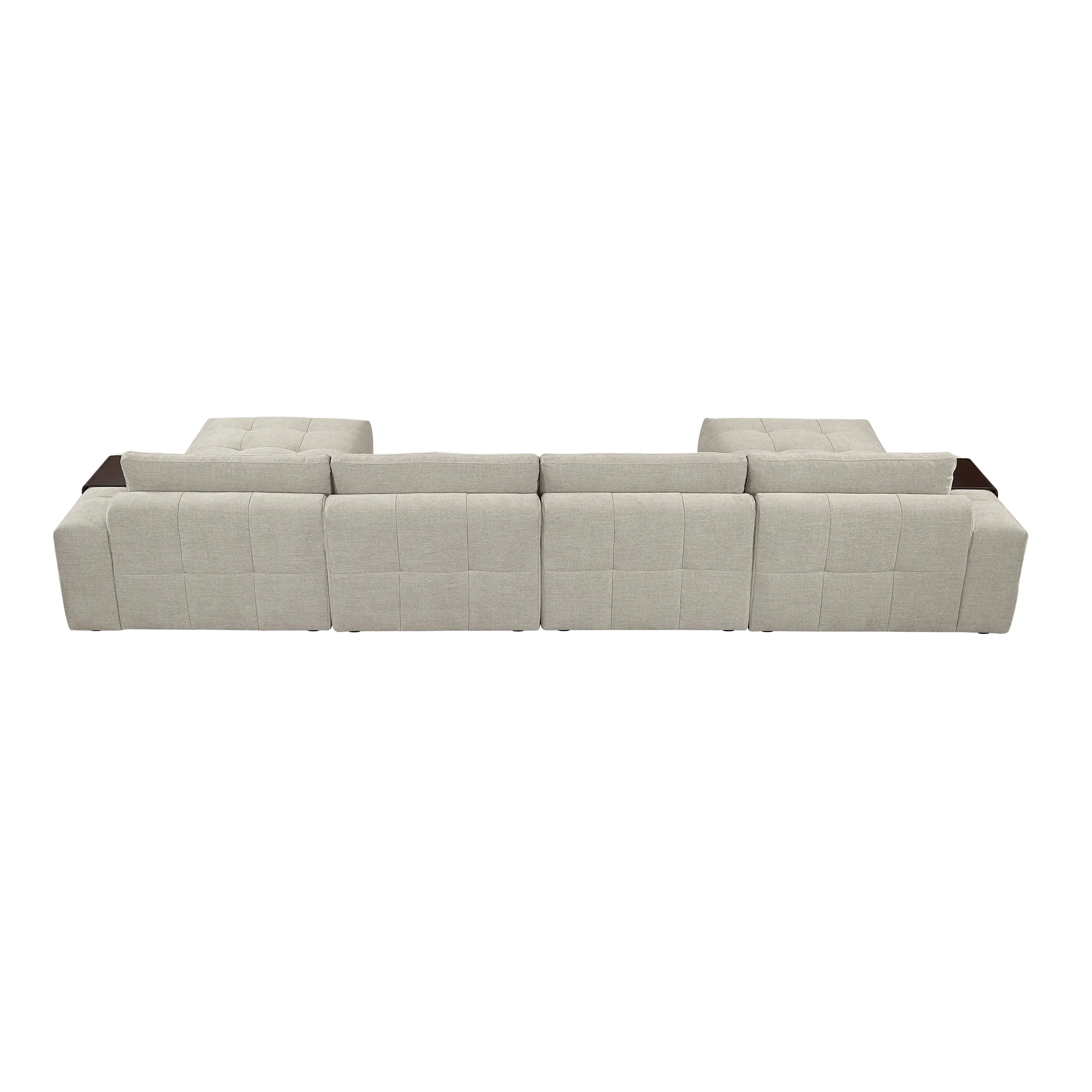 Tidal Taupe 6-Piece Modular Sectional with Two Ottomans - Image 5