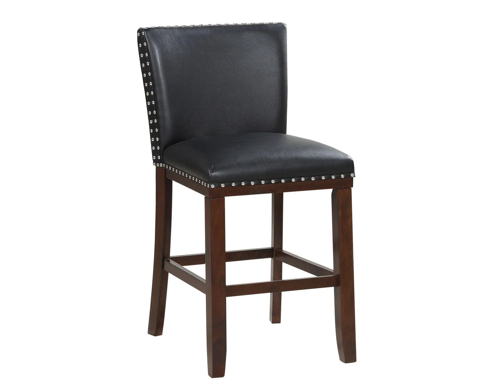 Tiffany 24″ Counter Stool, Black Vegan Leather, Set of 2 - Image 2