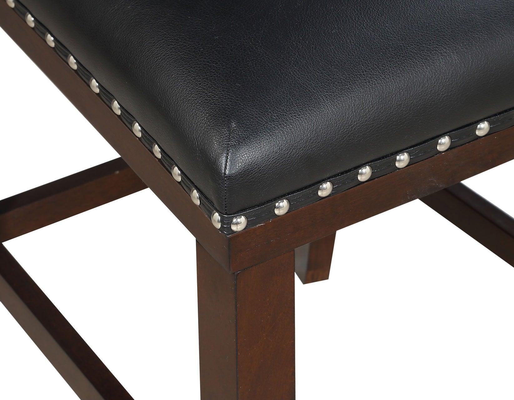 Tiffany 24″ Counter Stool, Black Vegan Leather, Set of 2 - Image 5