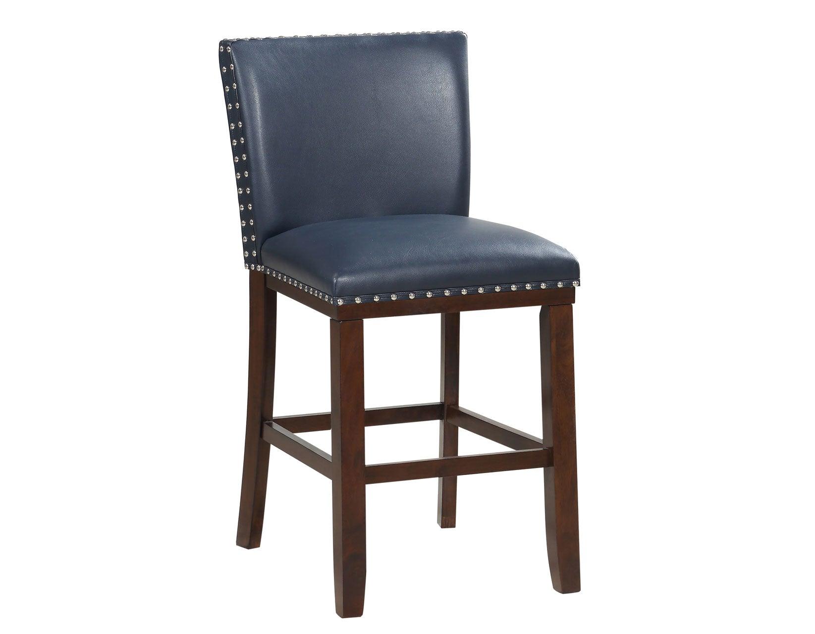 Tiffany 24″ Counter Stool, Navy Leatherette, Set of 2 - Image 6