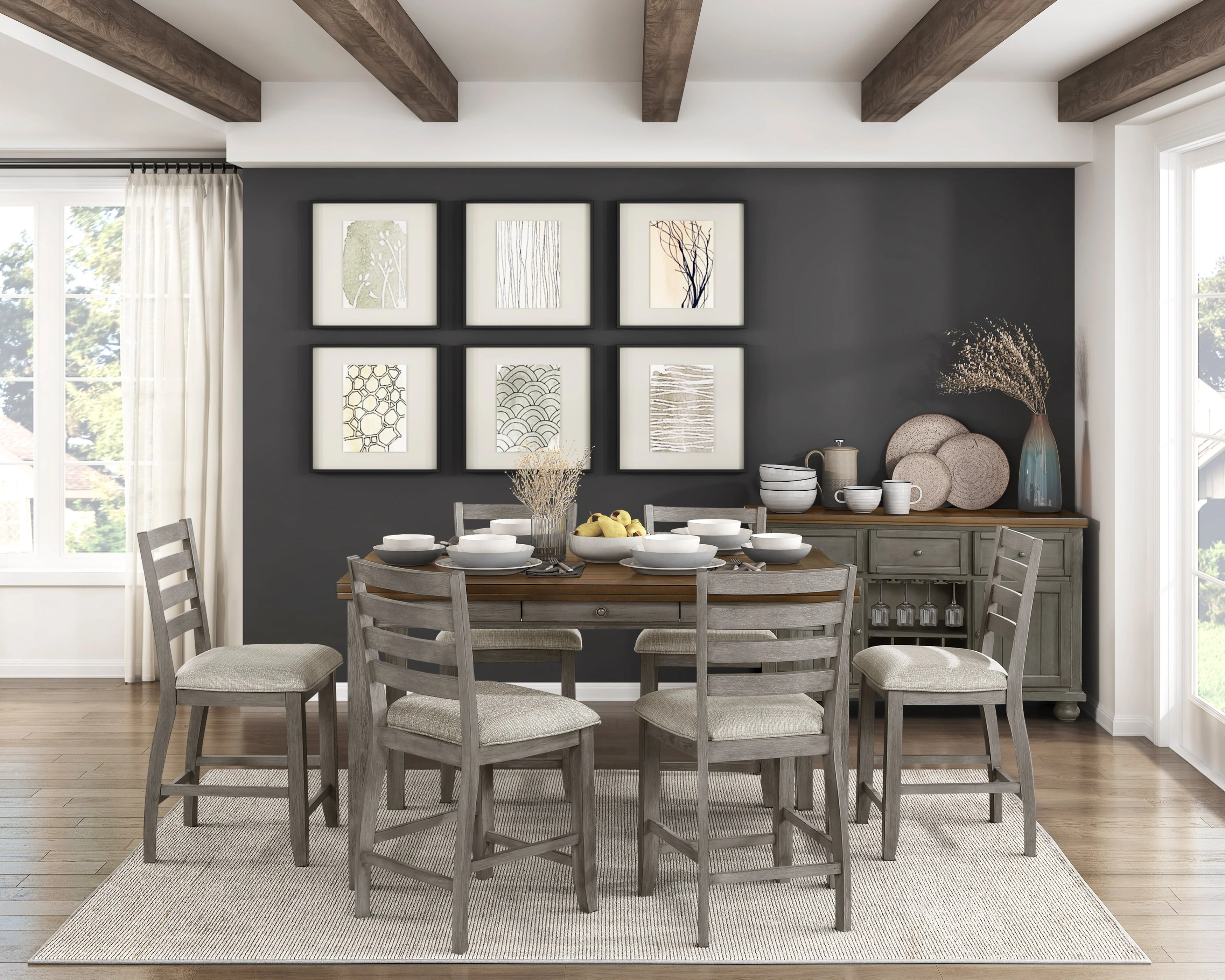 Tigard Cherry/Gray Counter Height Table - Image 6