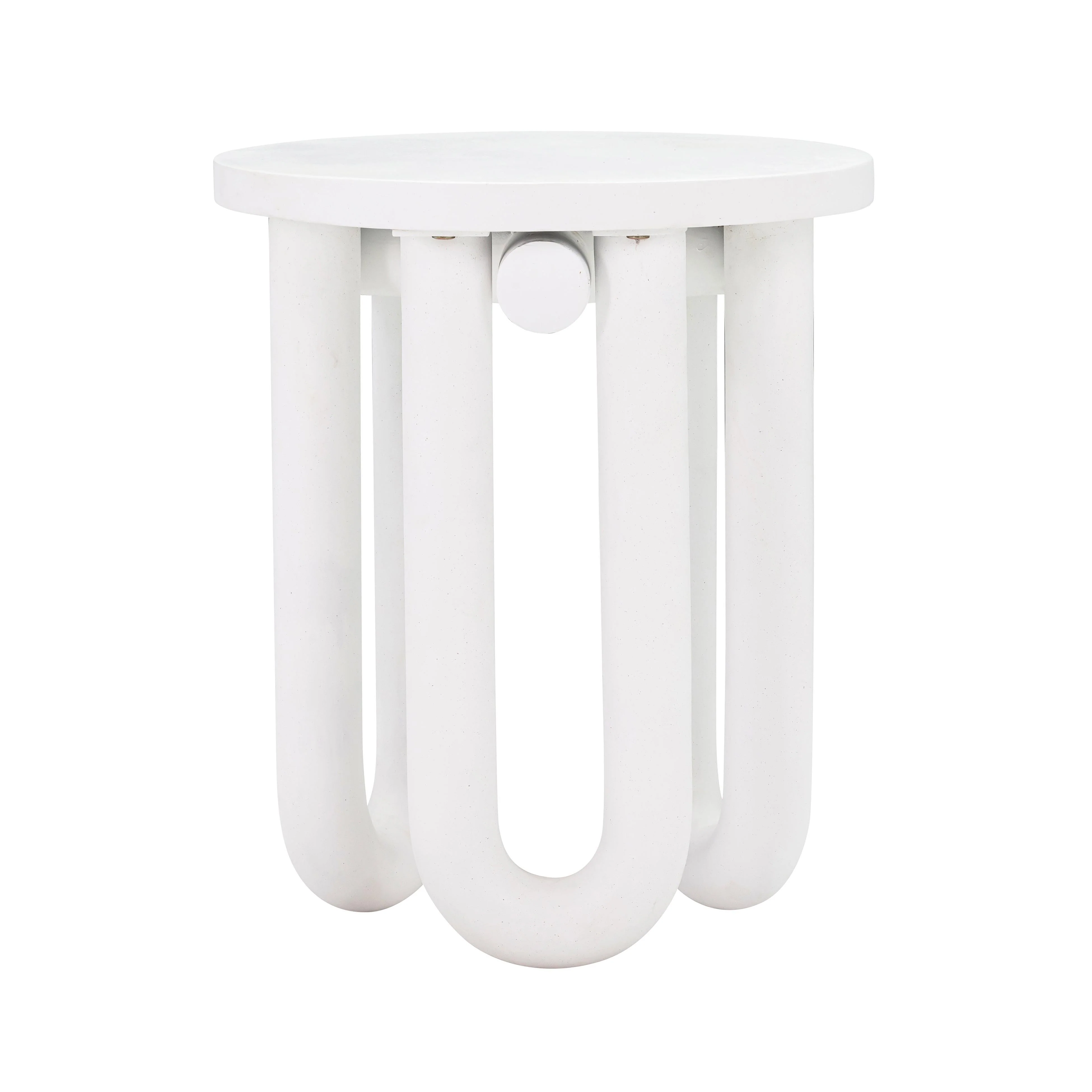 Tildy White Concrete Indoor / Outdoor Round Side Table