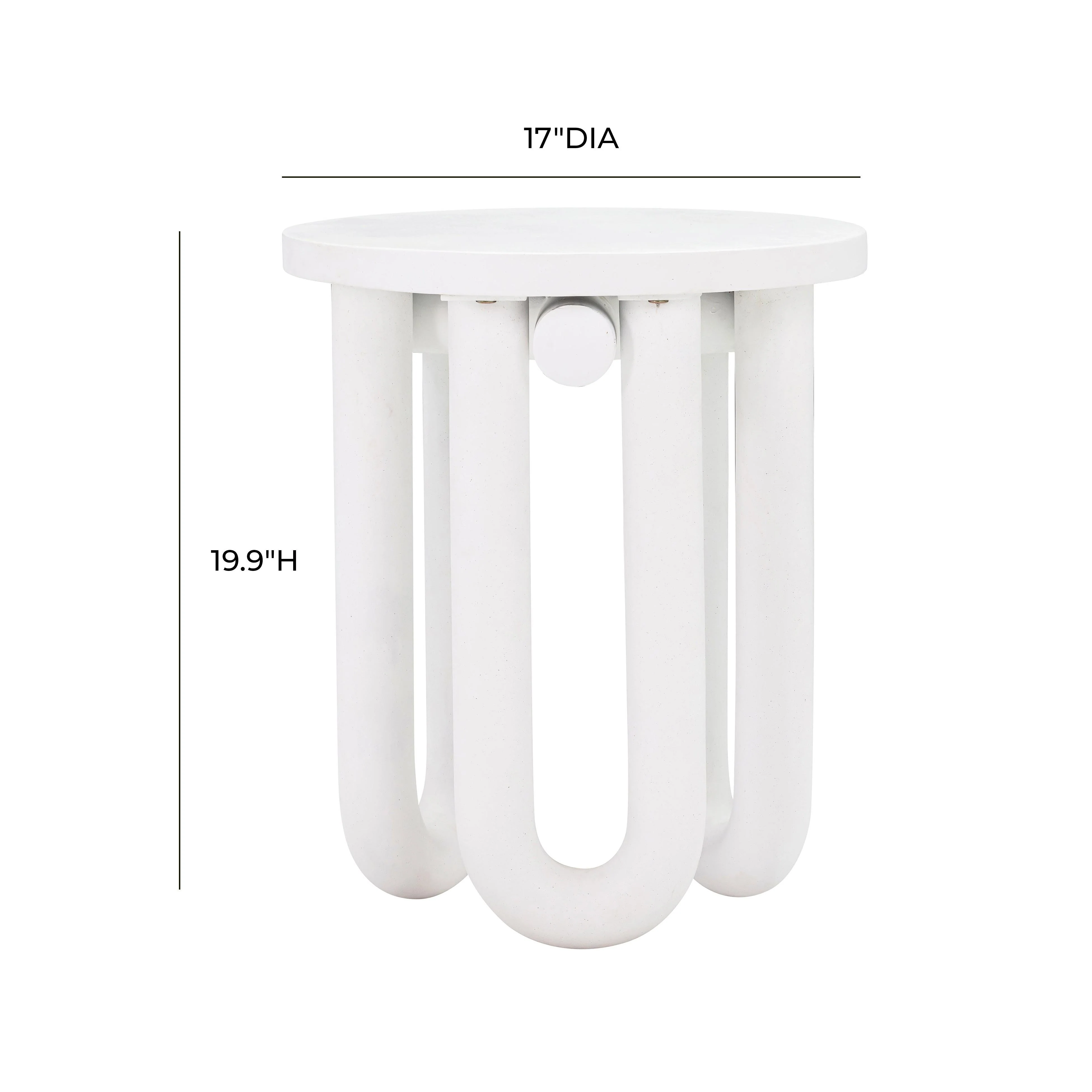 Tildy White Concrete Indoor / Outdoor Round Side Table - Image 6