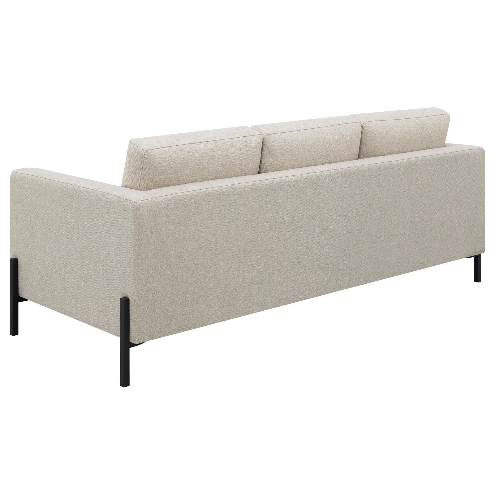 Tilly Oatmeal 2-piece Upholstered Track Arms Sofa Set - Image 4
