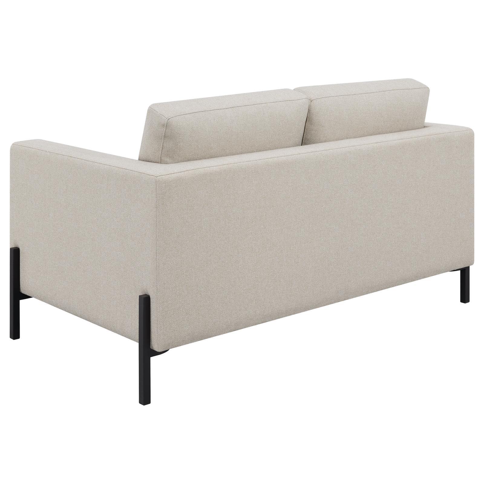 Tilly Oatmeal 3-piece Upholstered Track Arms Sofa Set - Image 6