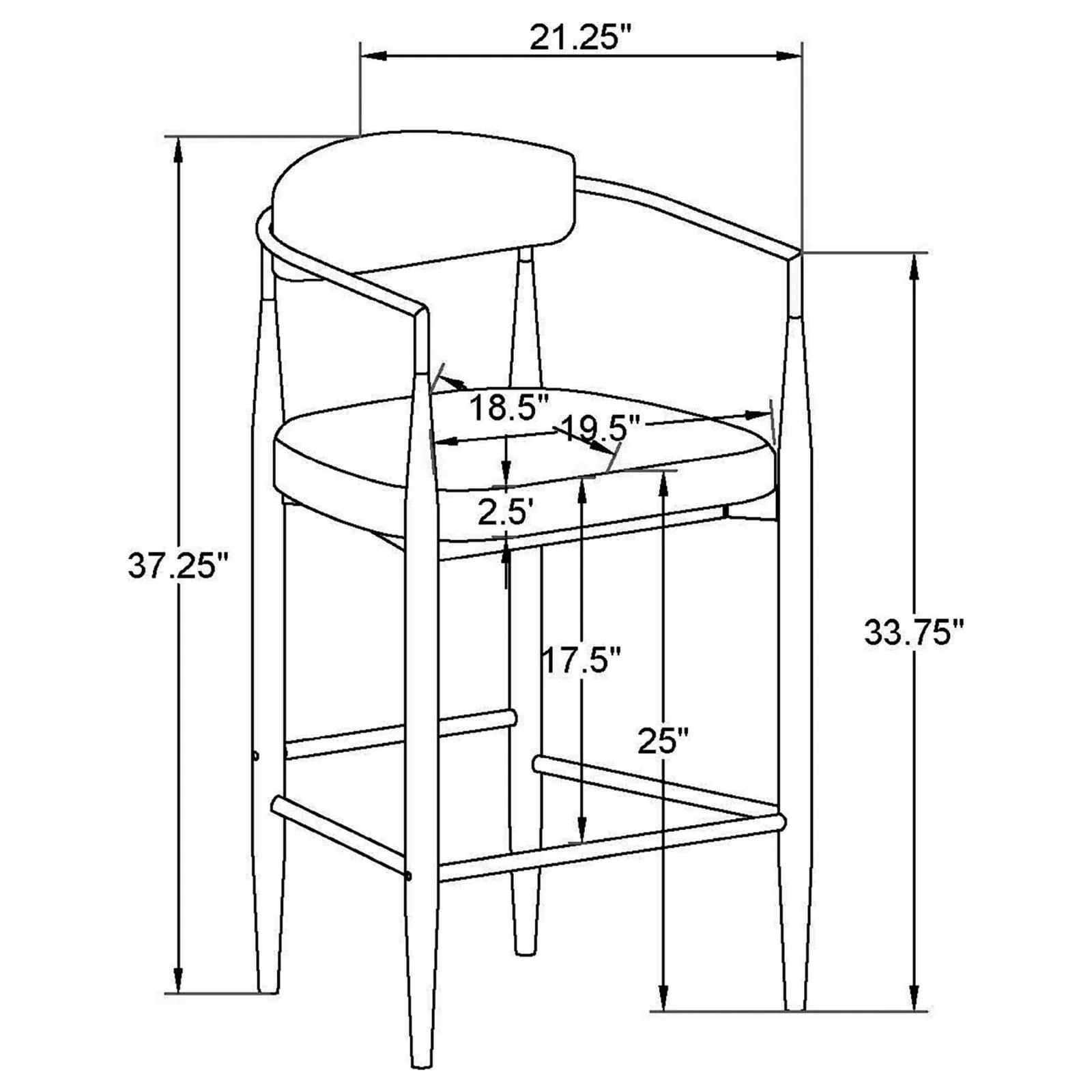 Tina Beige Metal Counter Height Upholstered Bar Stool, Set of 2 - Image 13