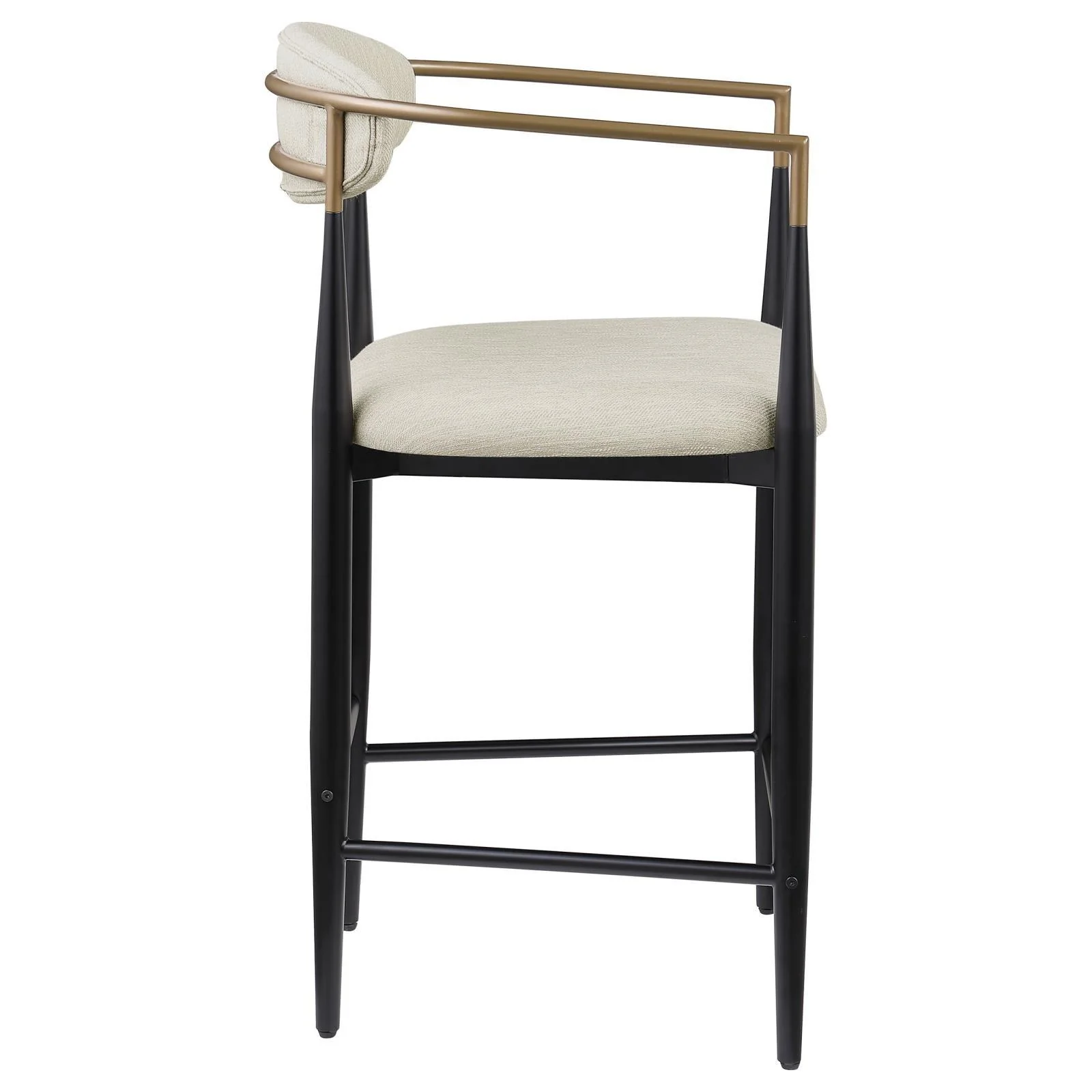 Tina Beige Metal Counter Height Upholstered Bar Stool, Set of 2 - Image 9