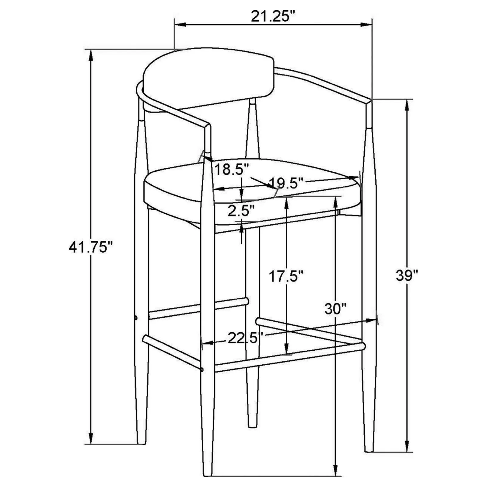 Tina Beige Metal Pub Height Upholstered Bar Stool, Set of 2 - Image 13