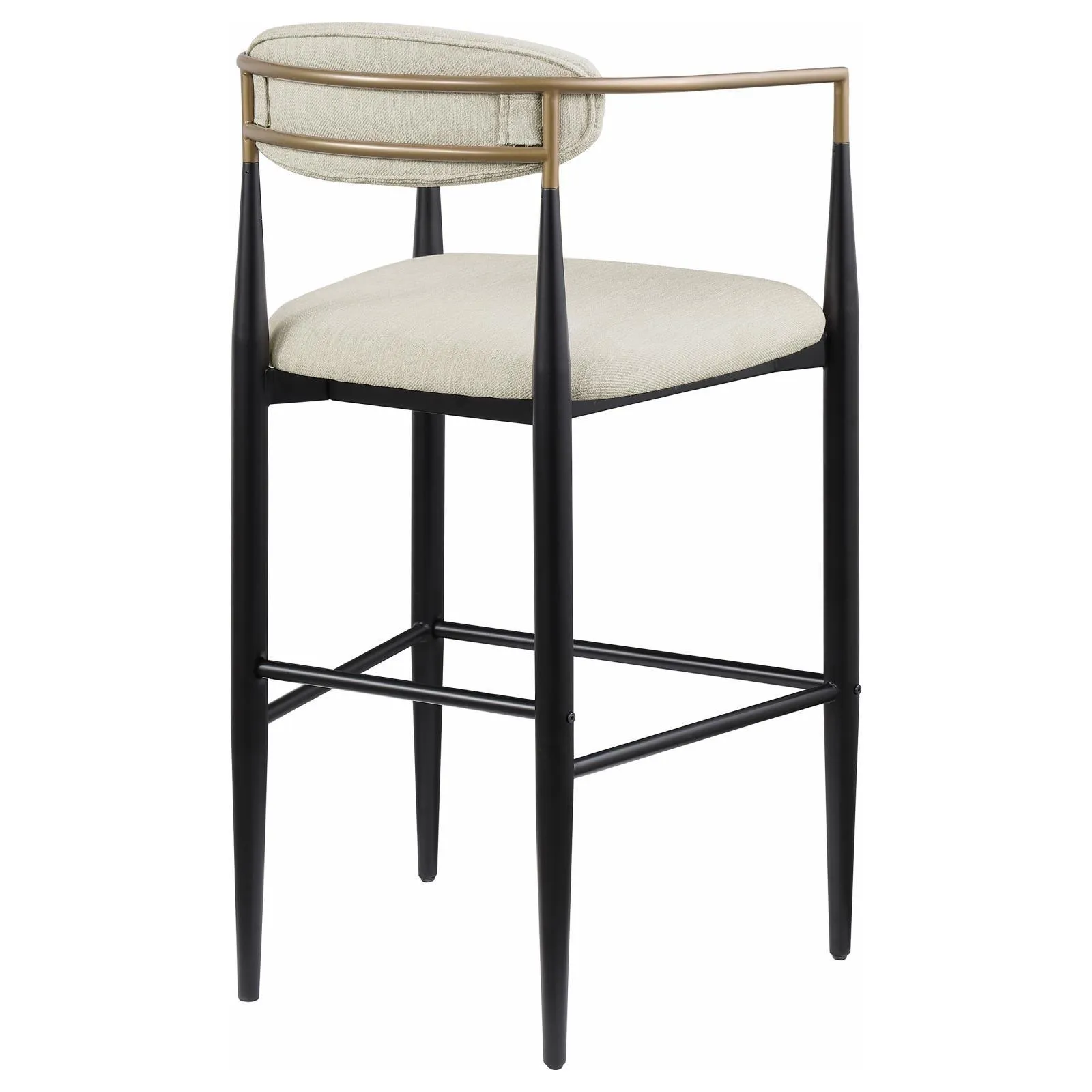 Tina Beige Metal Pub Height Upholstered Bar Stool, Set of 2 - Image 8