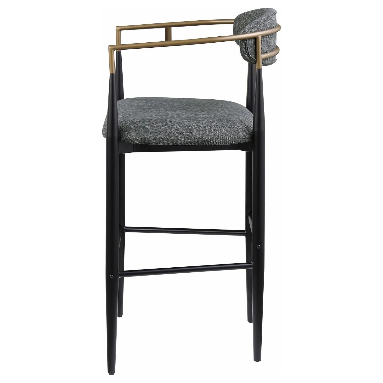 Tina Dark Gray Metal Pub Height Upholstered Bar Stool, Set of 2 - Image 6