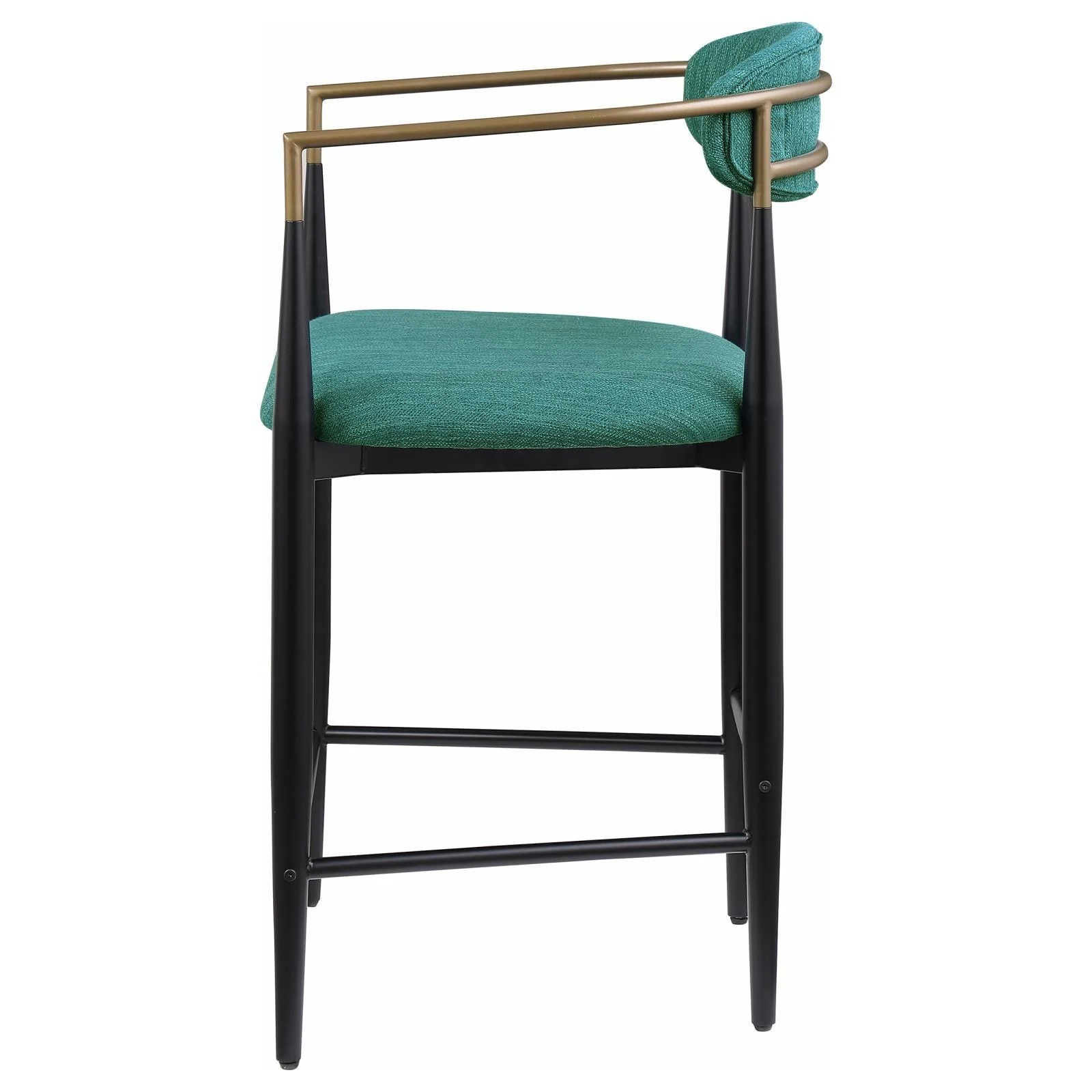 Tina Green Metal Counter Height Upholstered Bar Stool, Set of 2 - Image 6