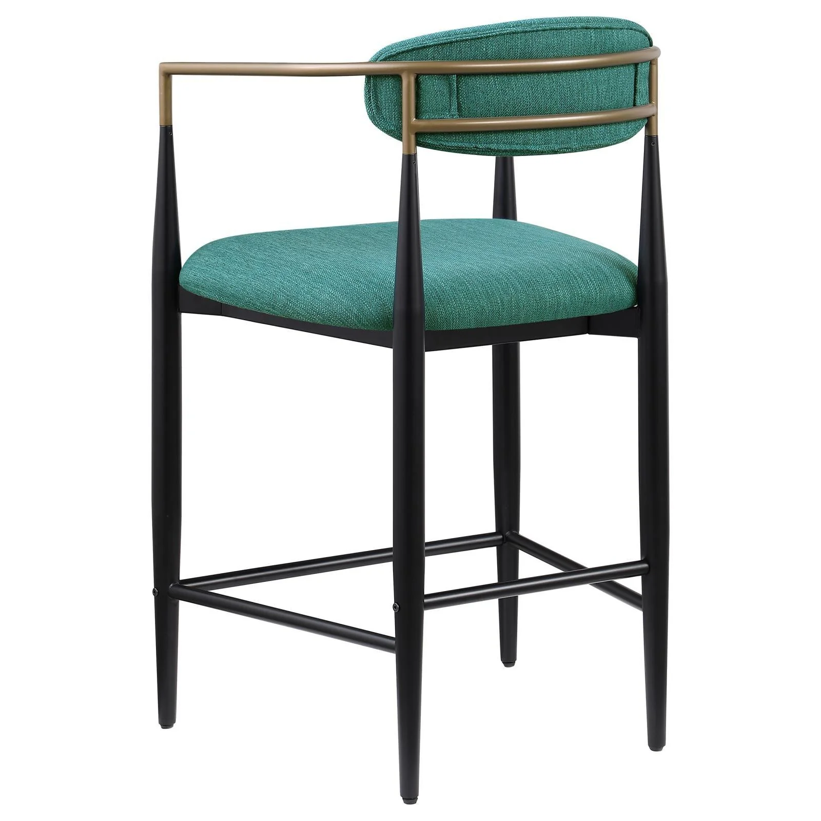 Tina Green Metal Counter Height Upholstered Bar Stool, Set of 2 - Image 7