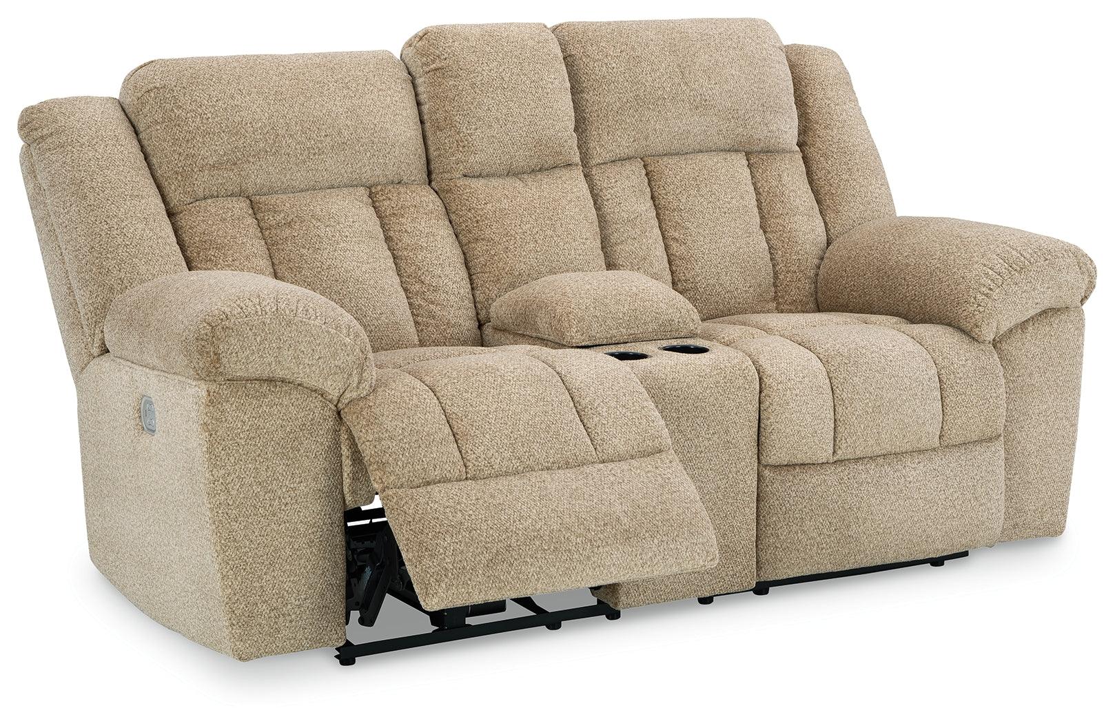 Tip-Off Wheat Dual Power Reclining Loveseat - Image 4
