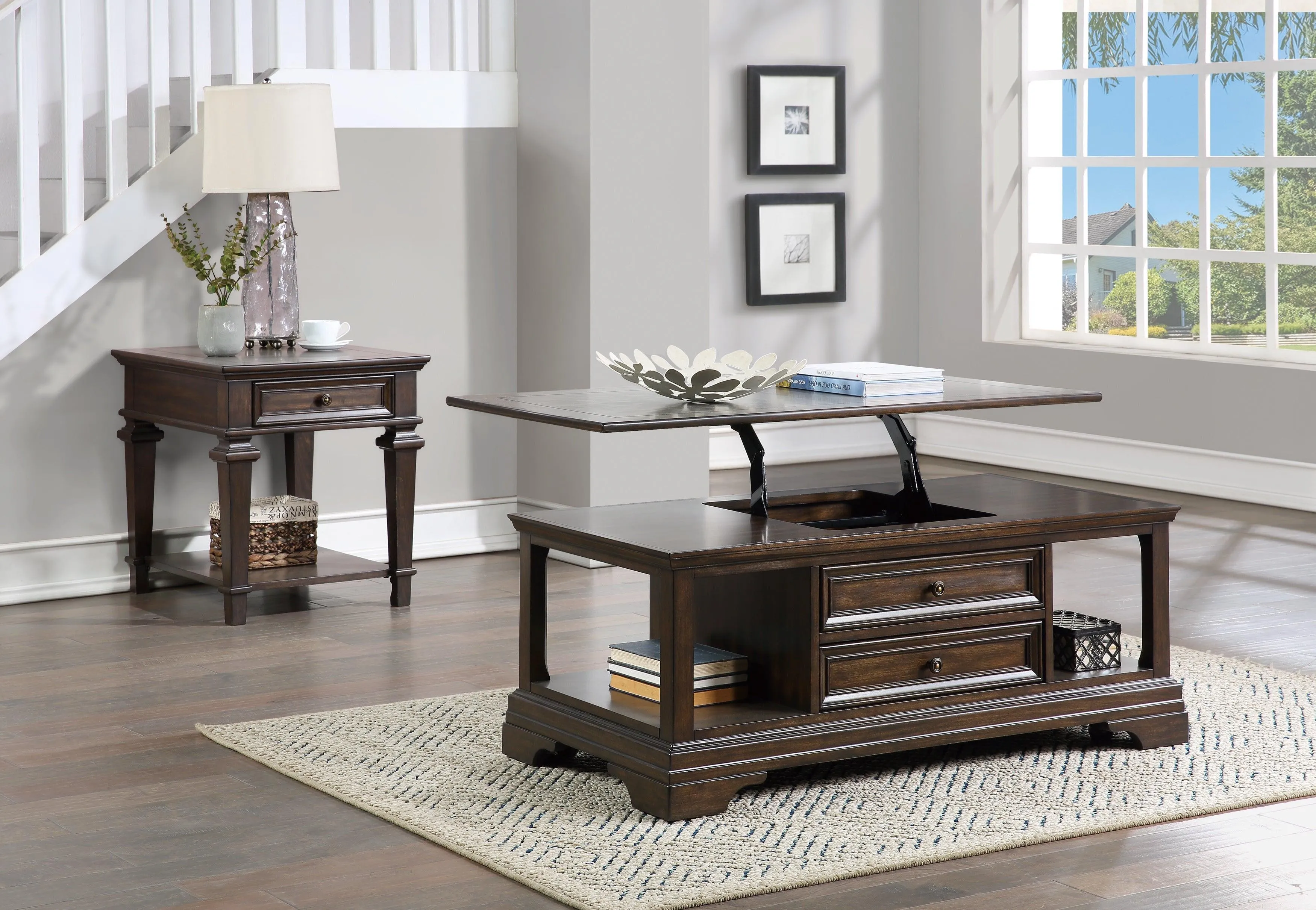 Tobias Espresso Lift Top Cocktail Table - Image 4