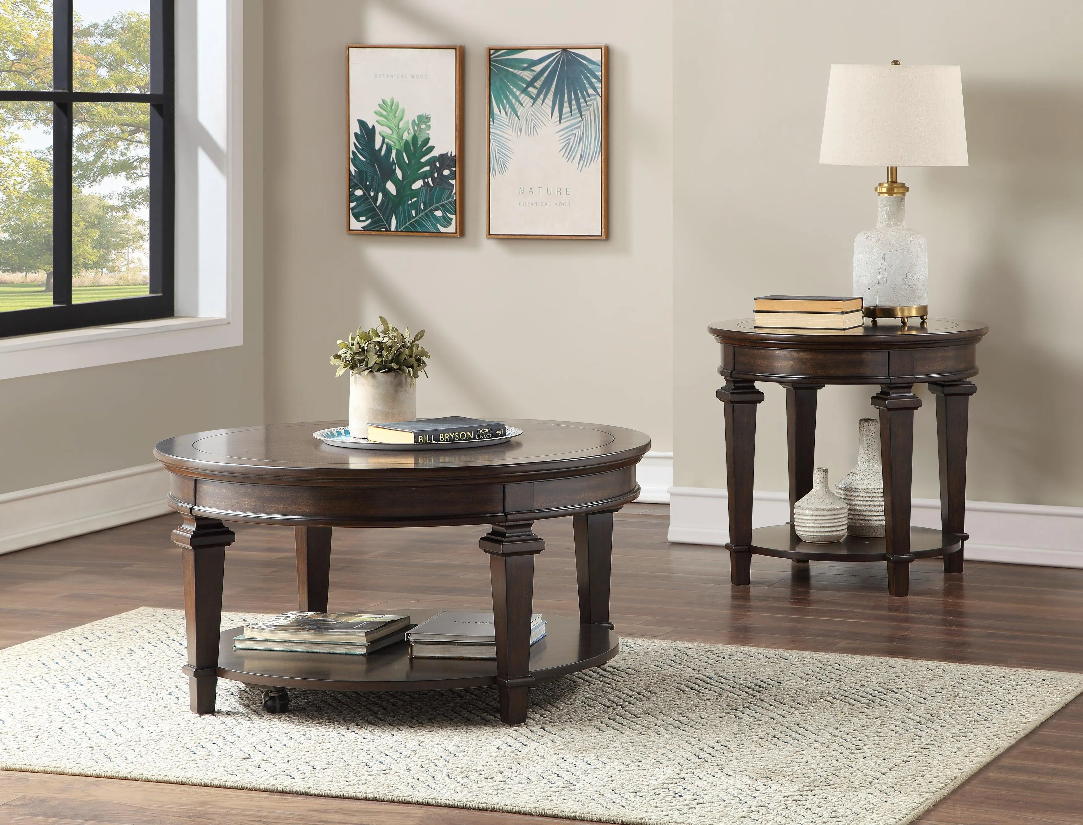 Tobias Espresso Round Cocktail Table - Image 2