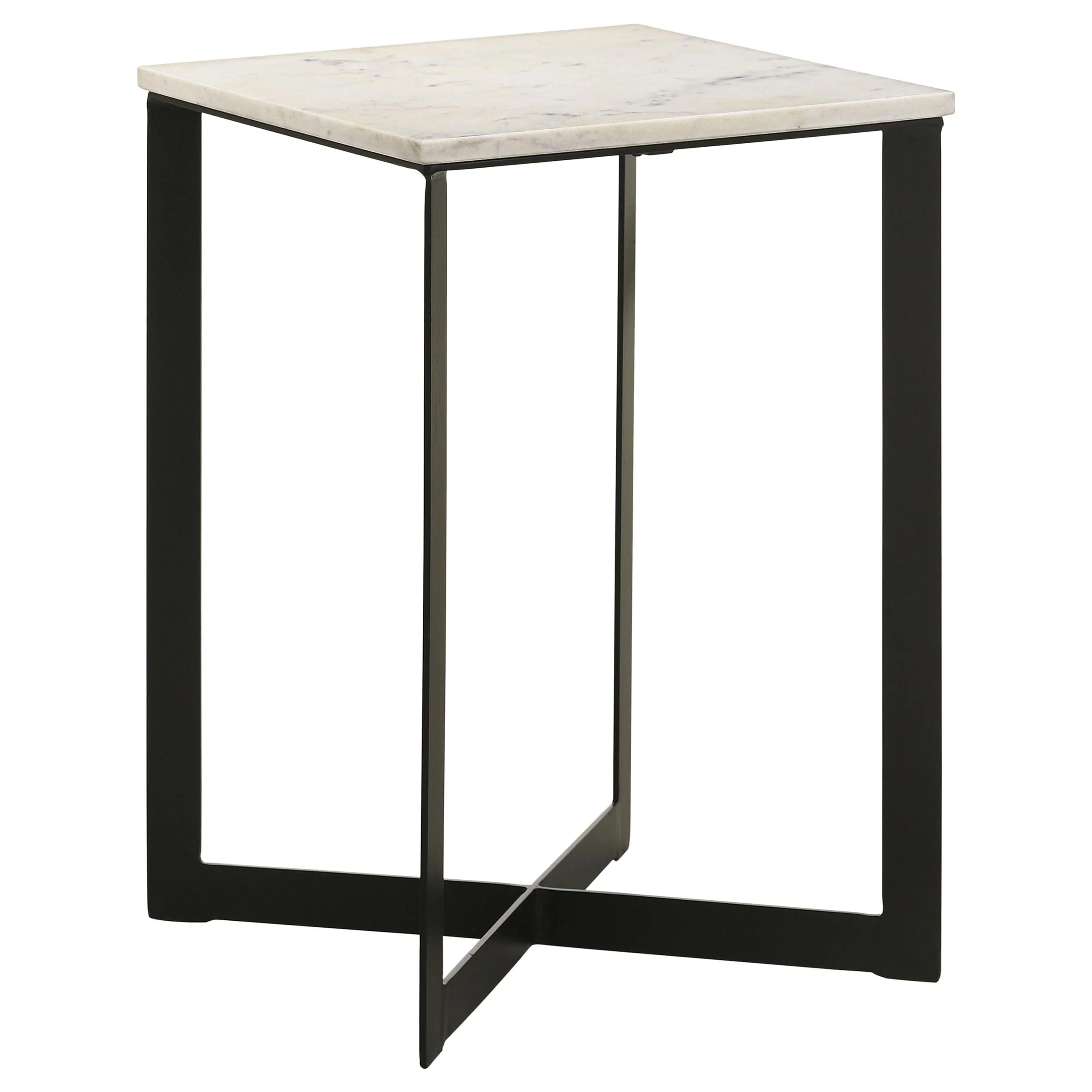 Tobin White and Black 2-Piece Marble Top Coffee and End Table Set - Image 3
