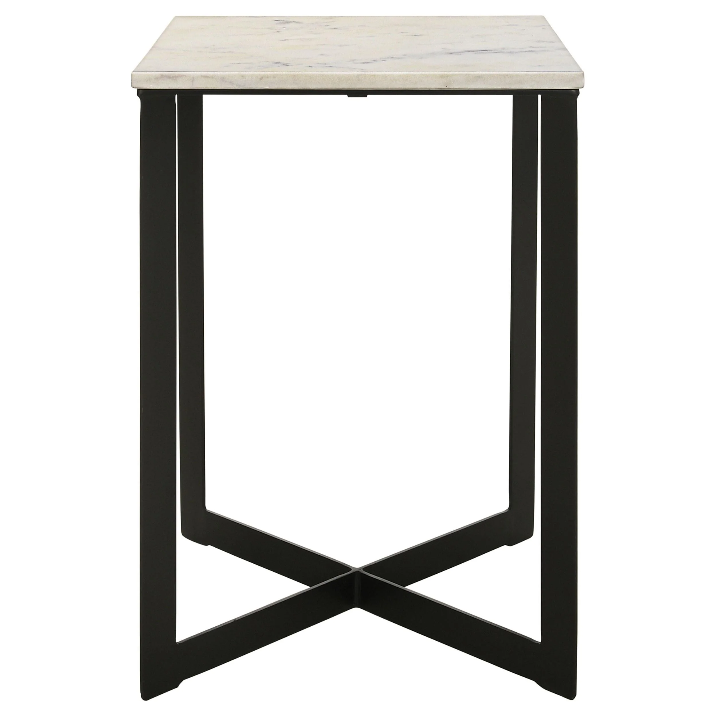 Tobin White and Black 2-Piece Marble Top Coffee and End Table Set - Image 4
