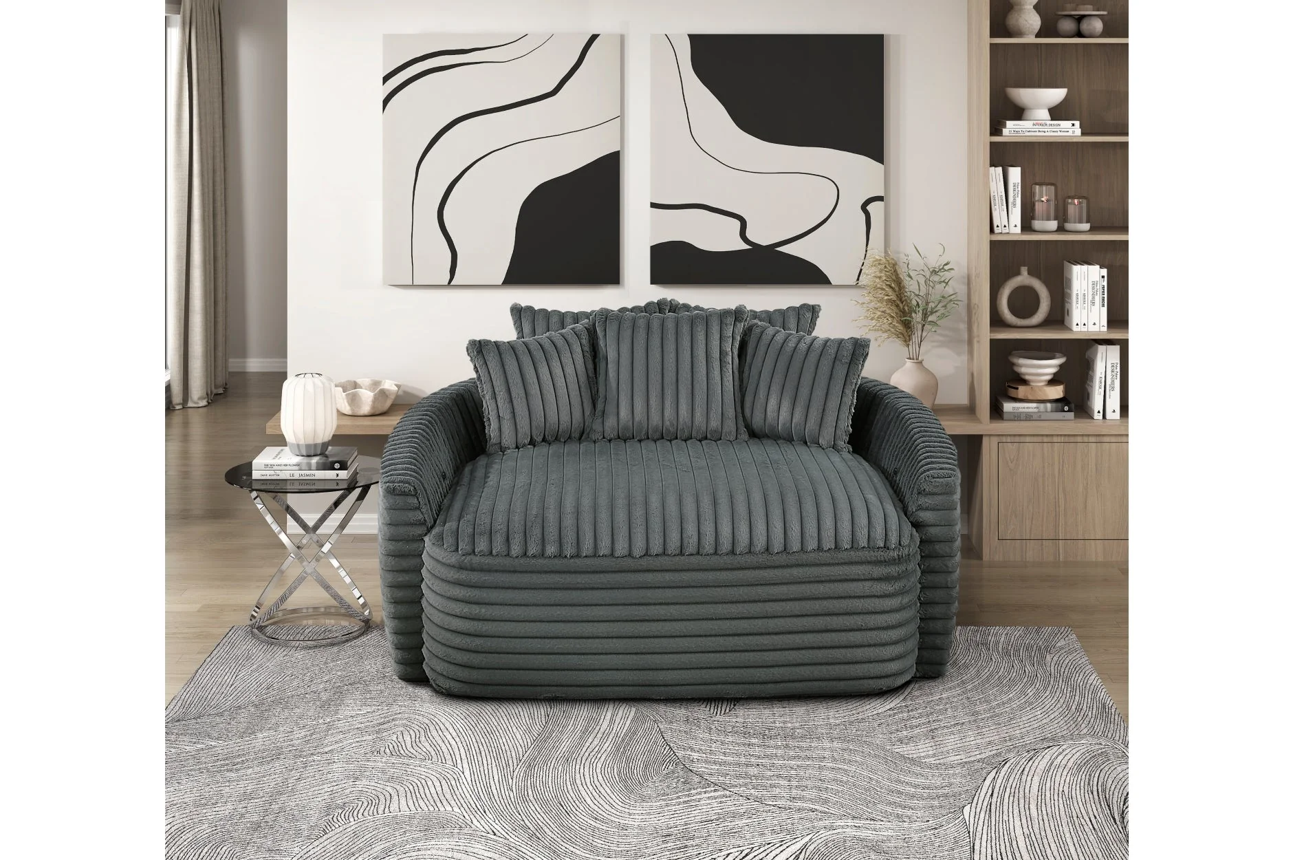 Tomball Dark Gray Oversized Chaise Lounge - Image 12