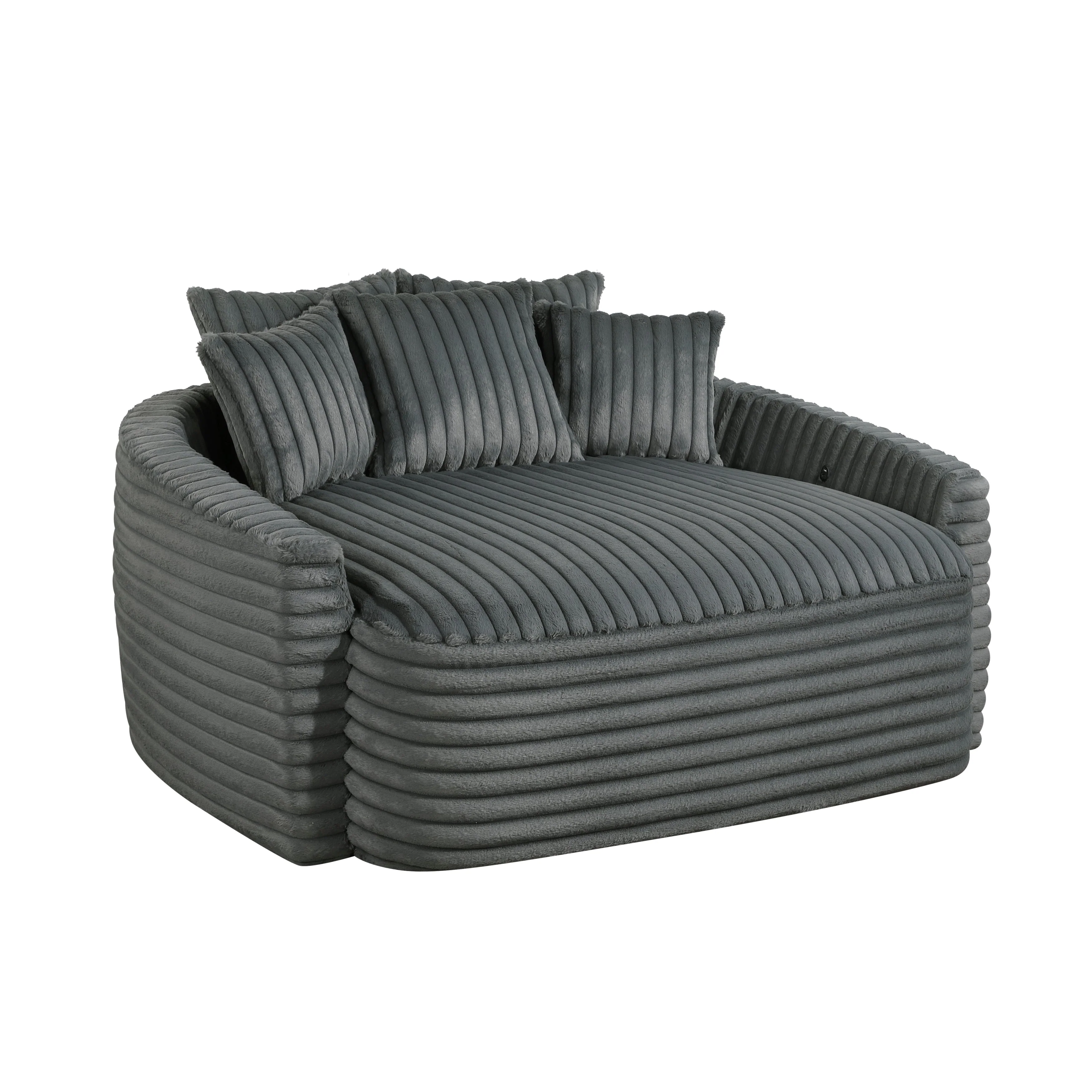 Tomball Dark Gray Oversized Chaise Lounge - Image 3