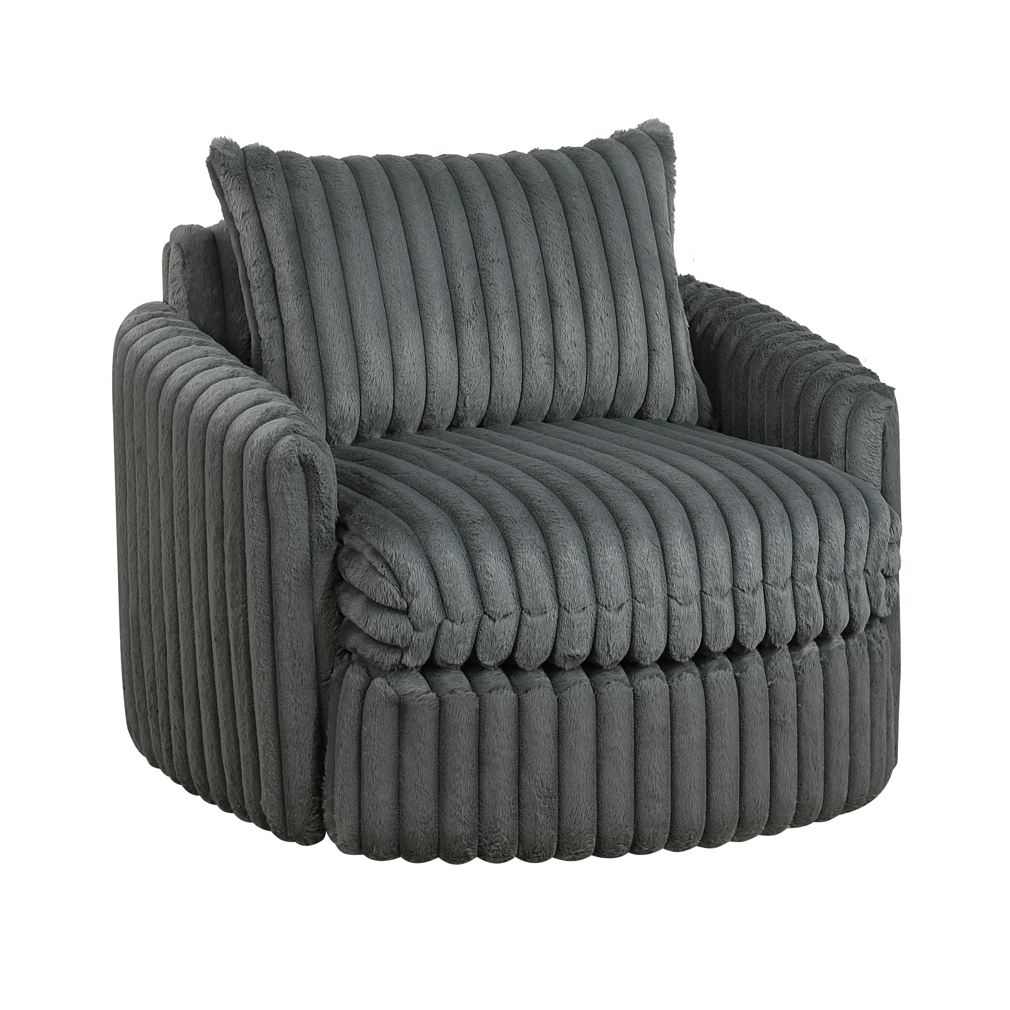 Tomball Dark Gray Swivel Chair - Image 2