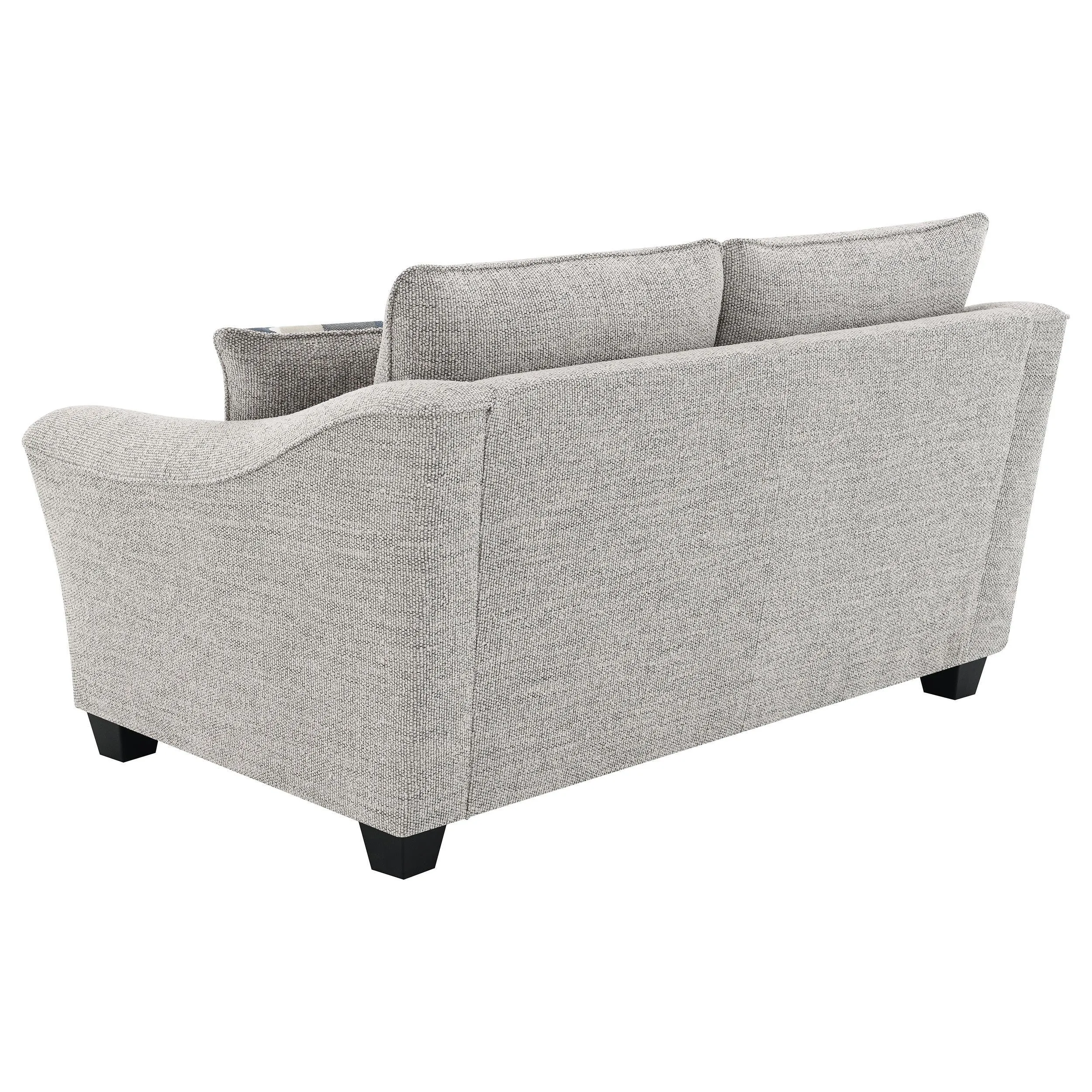 Tomkins Light Gray Boucle Upholstered Loveseat - Image 6