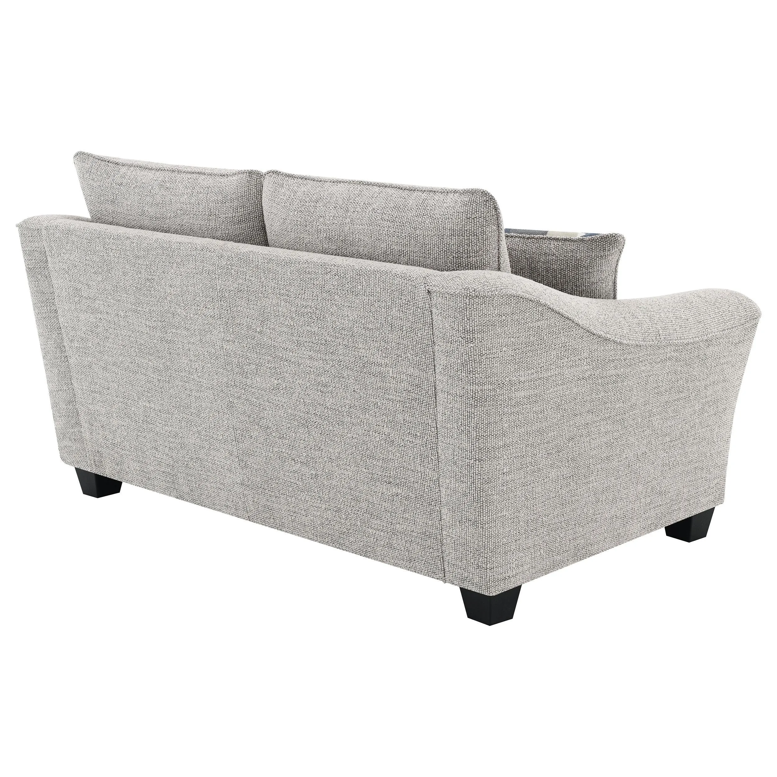 Tomkins Light Gray Boucle Upholstered Loveseat - Image 7
