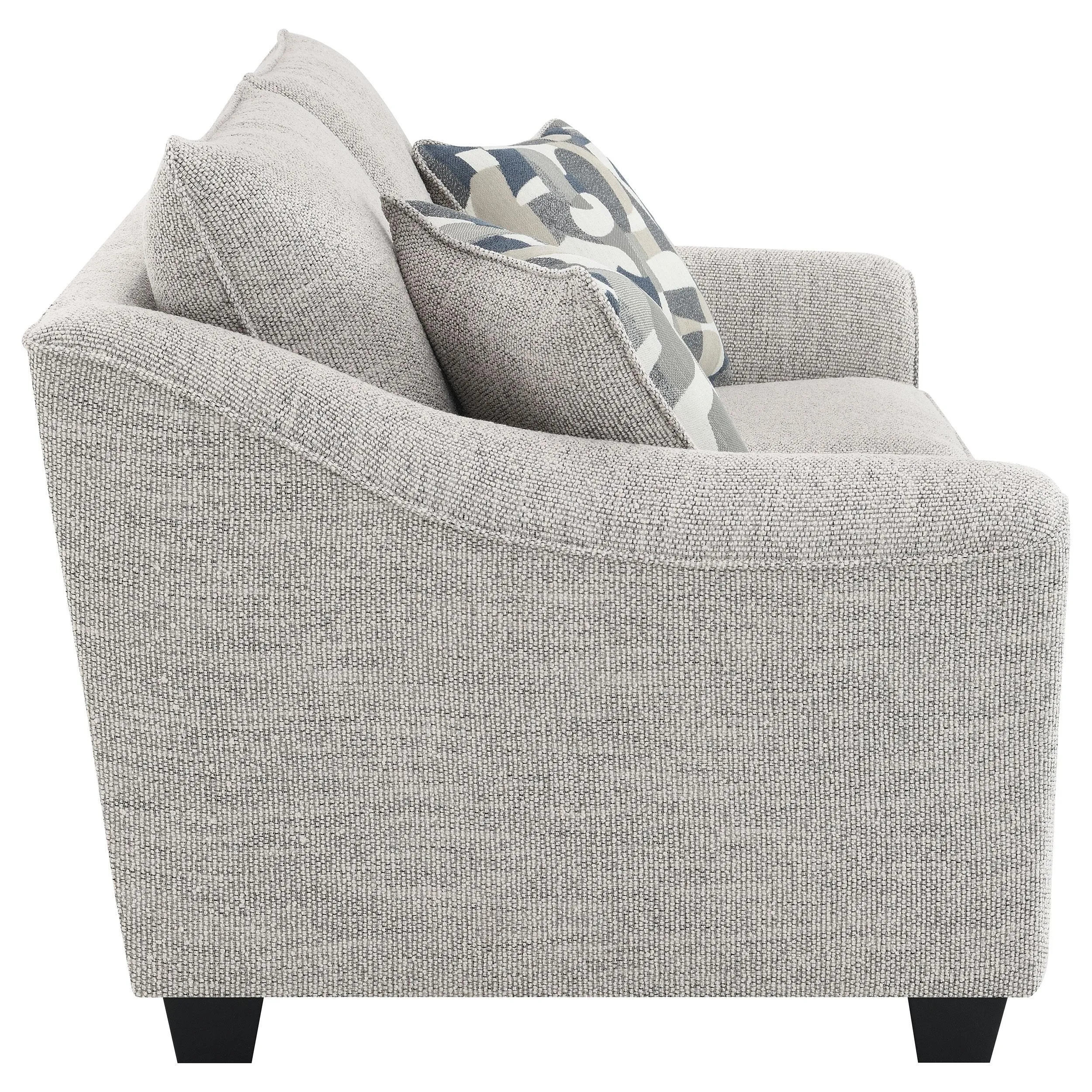 Tomkins Light Gray Boucle Upholstered Loveseat - Image 8