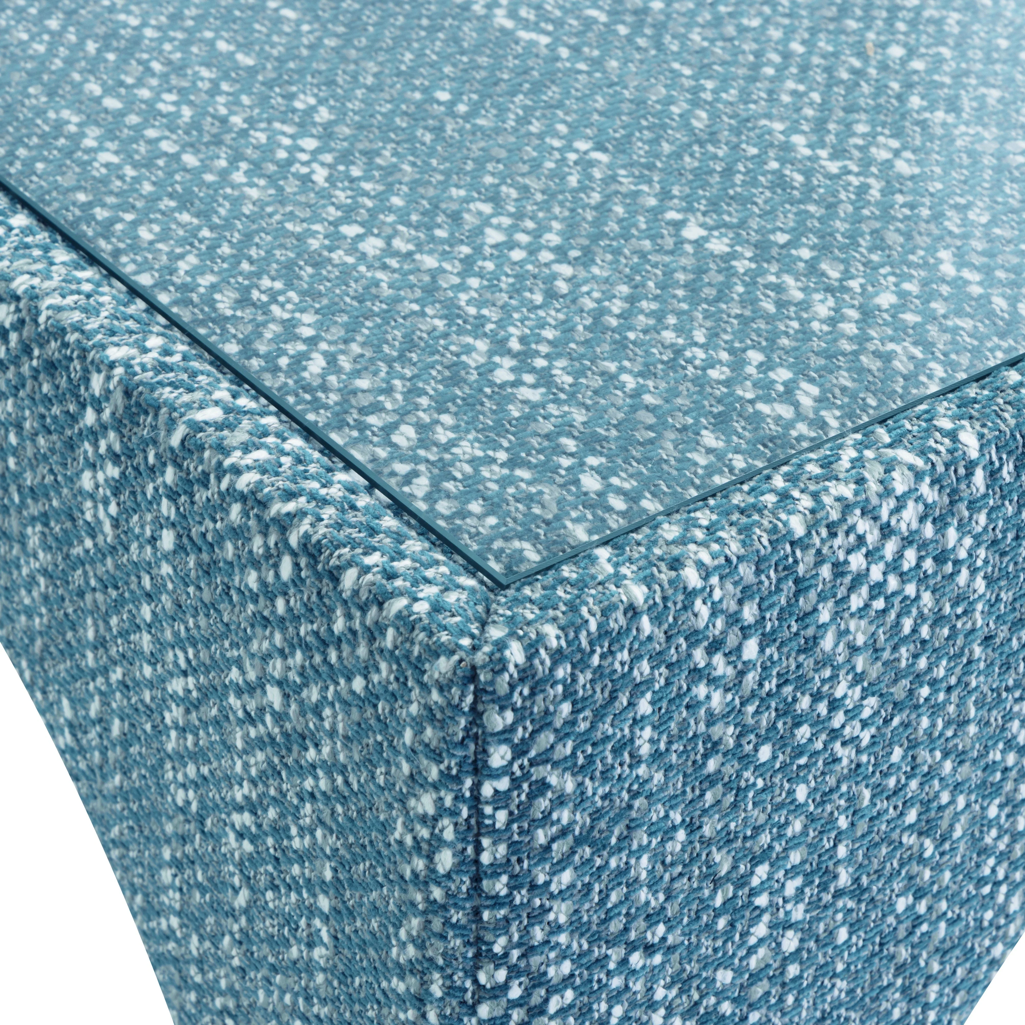 Tomlin Performance Chenille Game Table and Two Ottomans Set - Image 5