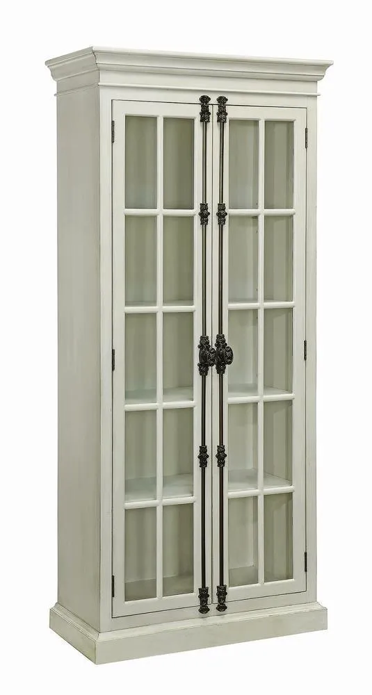 Toni Antique White 2-Door Tall Cabinet - Image 2