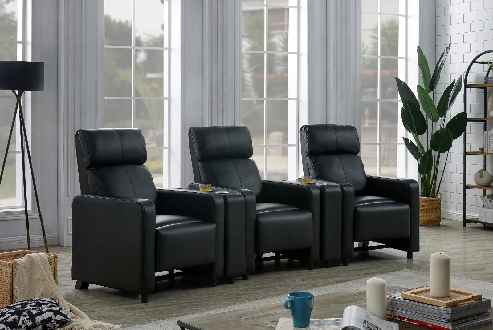 Toohey Black Home Theater Push Back Recliner - Image 10